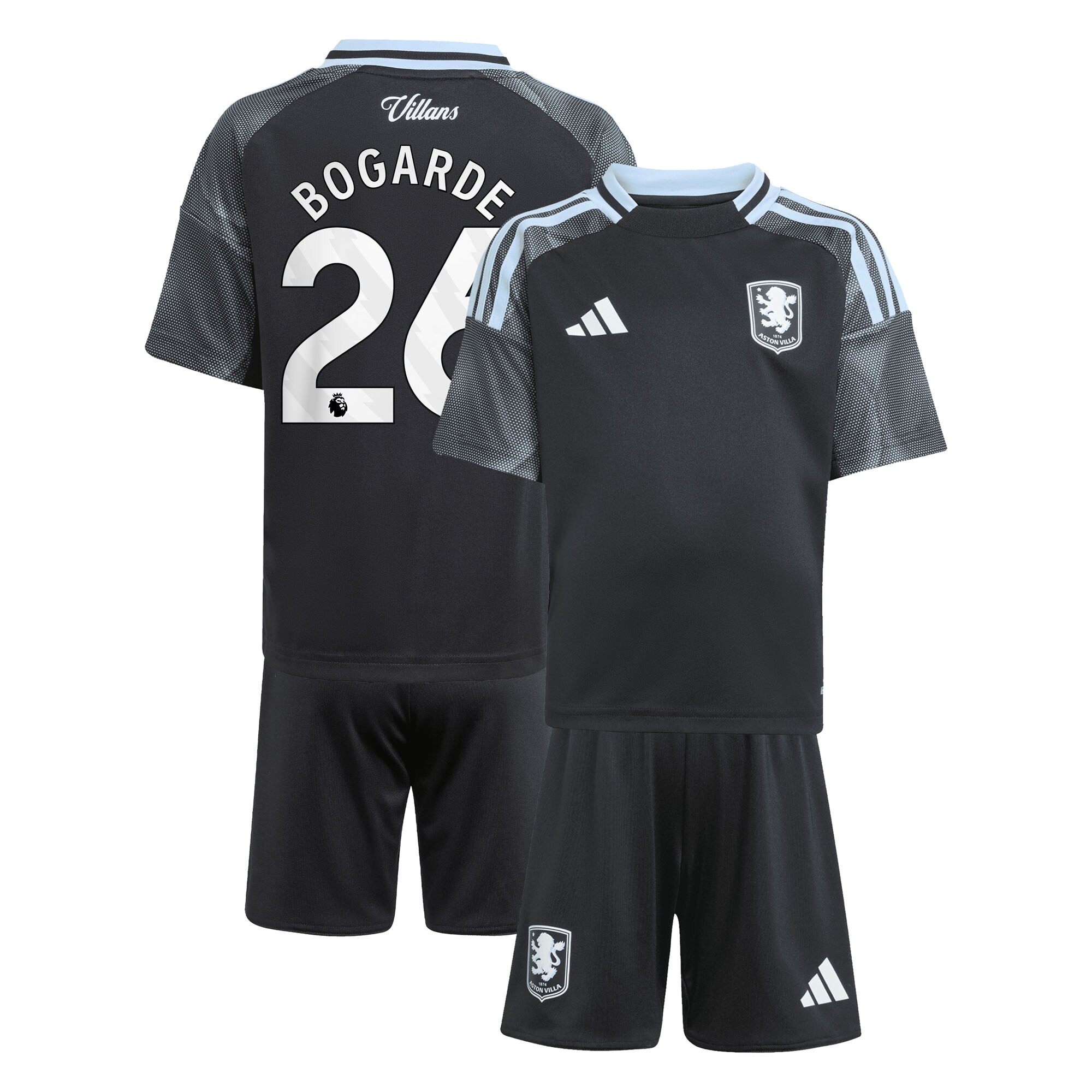 aston villa adidas away mini kit 2025-26 with bogarde 26 printing Collection | Official Aston Villa Kits for Fans