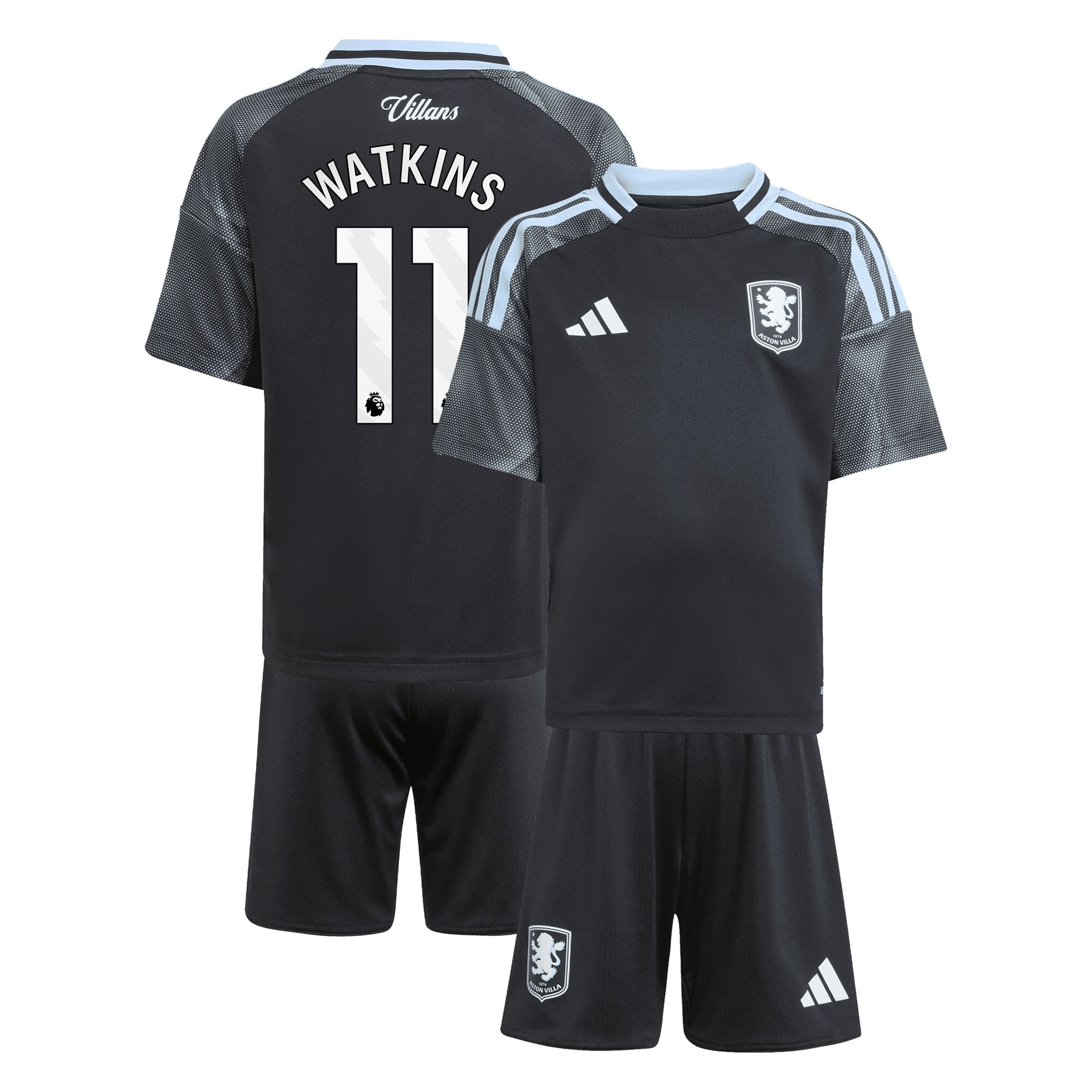 aston villa adidas away mini kit 2025-26 with watkins 11 printing Collection | Official Aston Villa Kits for Fans