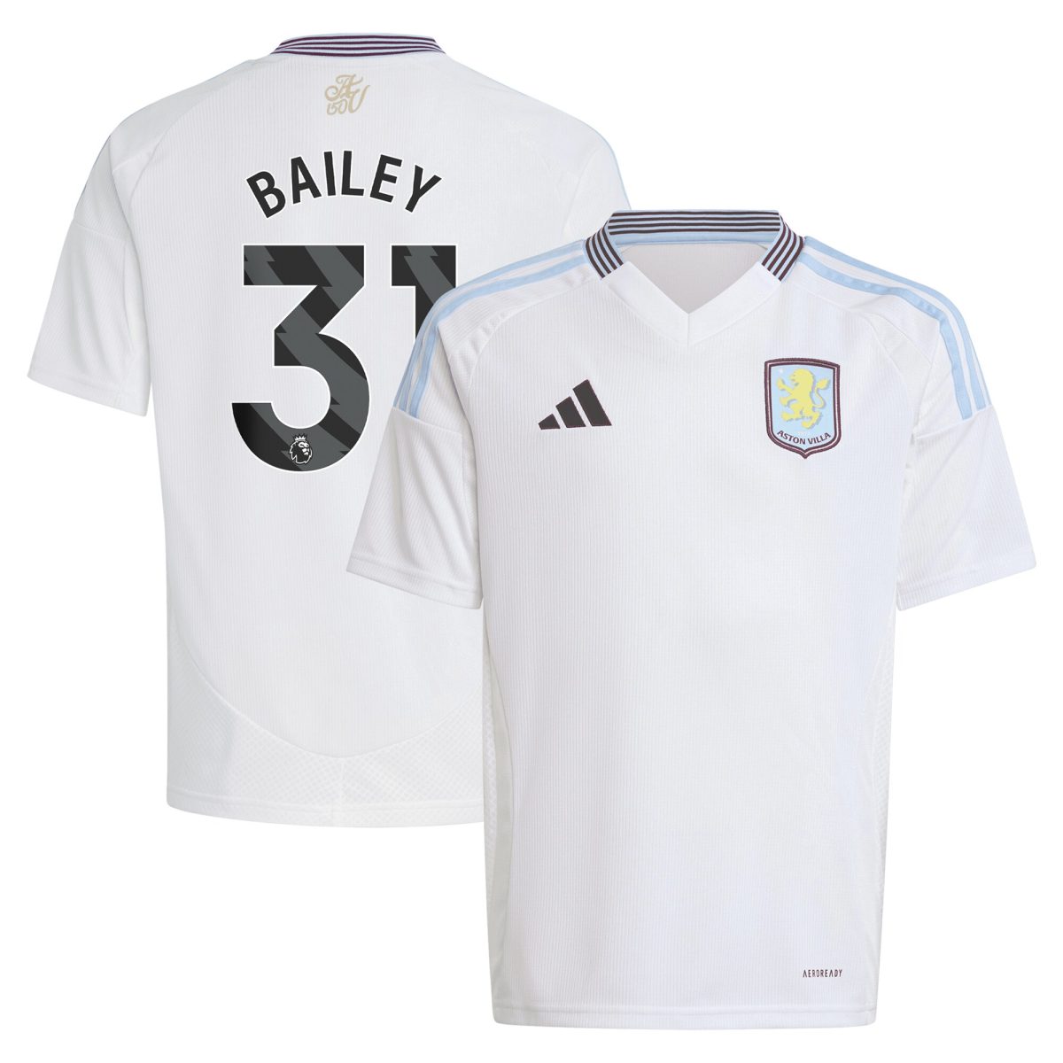 aston villa adidas away shirt 2024-25 – kids with bailey 31 printing Collection | Official Aston Villa Kits for Fans