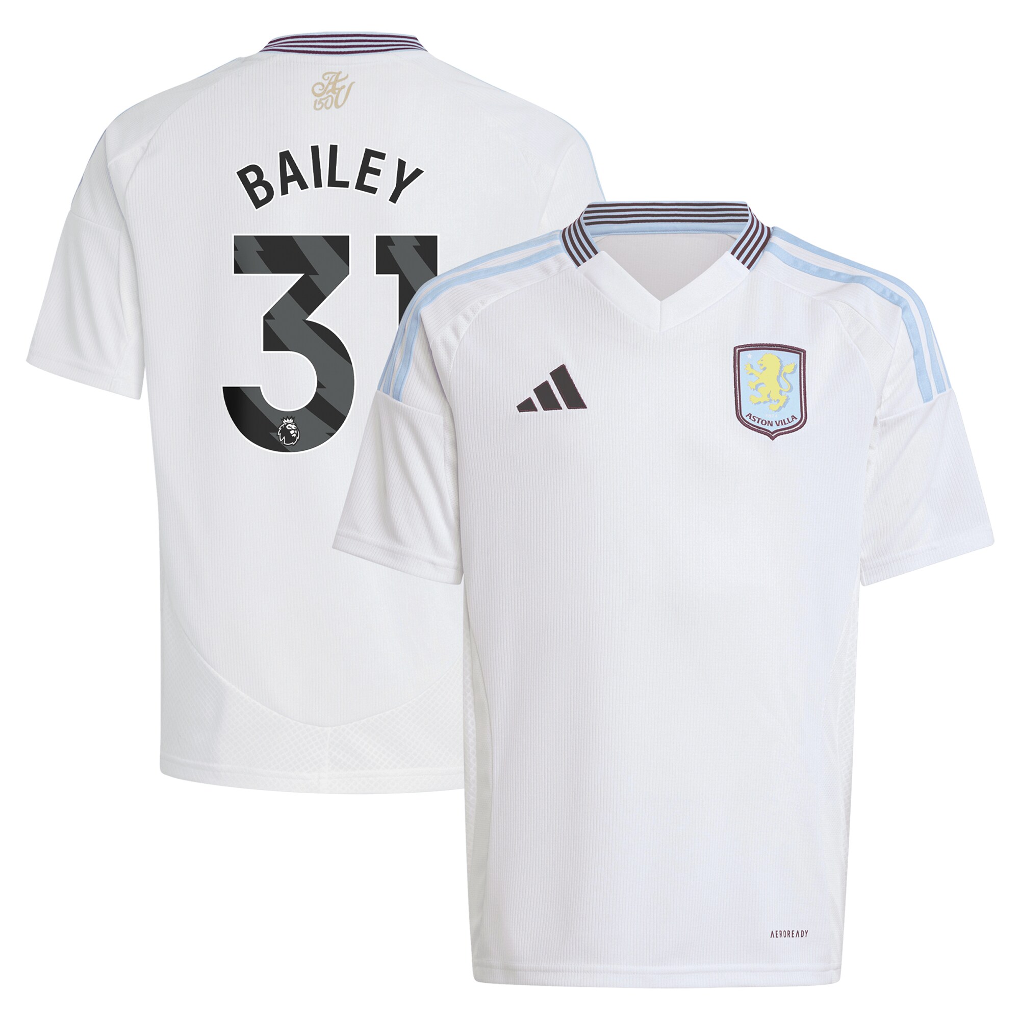 aston villa adidas away shirt 2024-25 – kids with bailey 31 printing Collection | Official Aston Villa Kits for Fans
