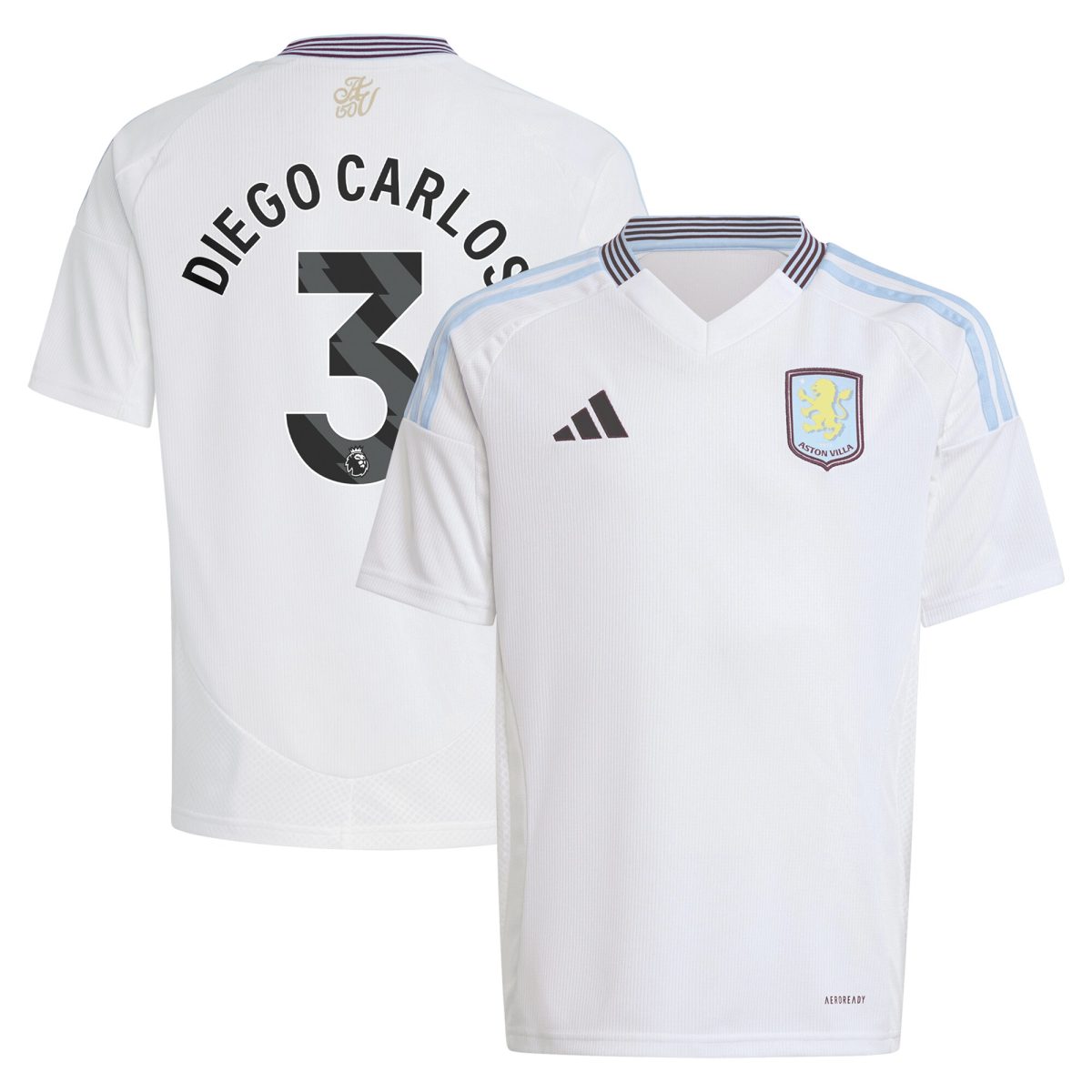 aston villa adidas away shirt 2024-25 – kids with diego carlos 3 printing Collection | Official Aston Villa Kits for Fans