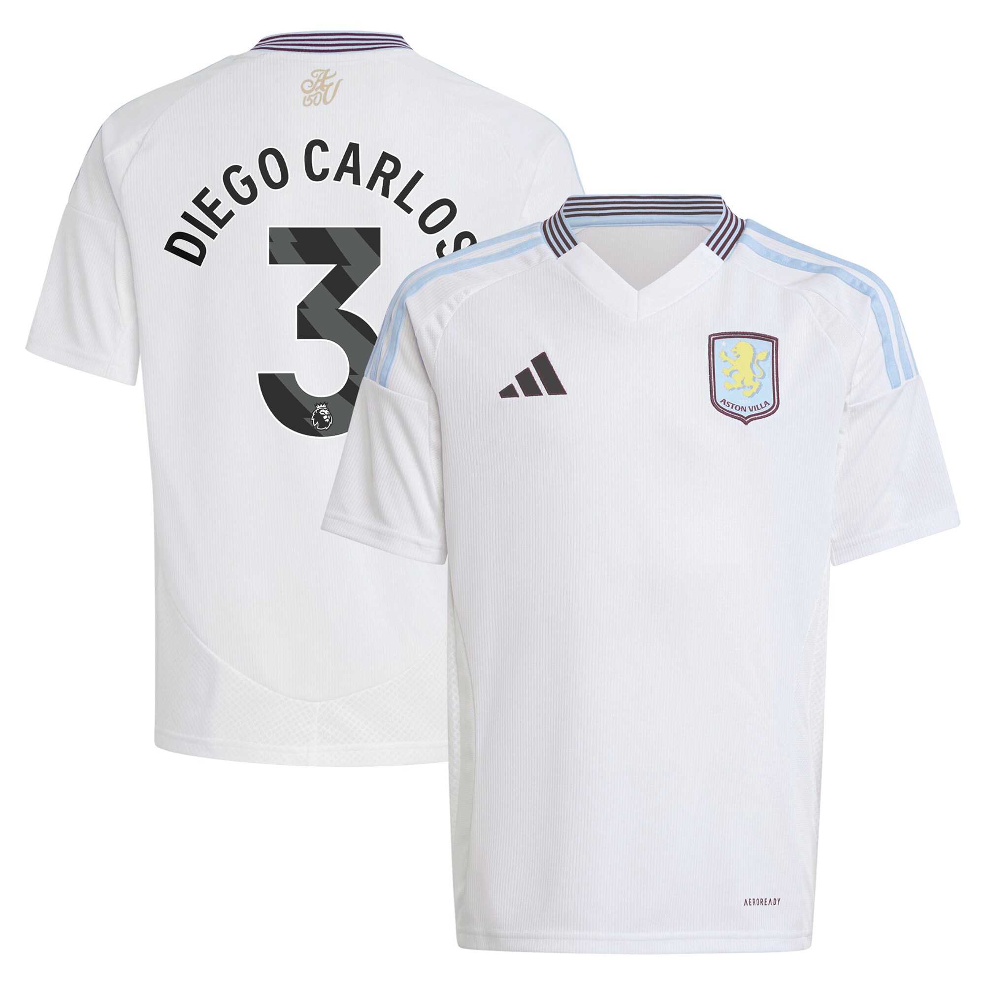 aston villa adidas away shirt 2024-25 – kids with diego carlos 3 printing Collection | Official Aston Villa Kits for Fans