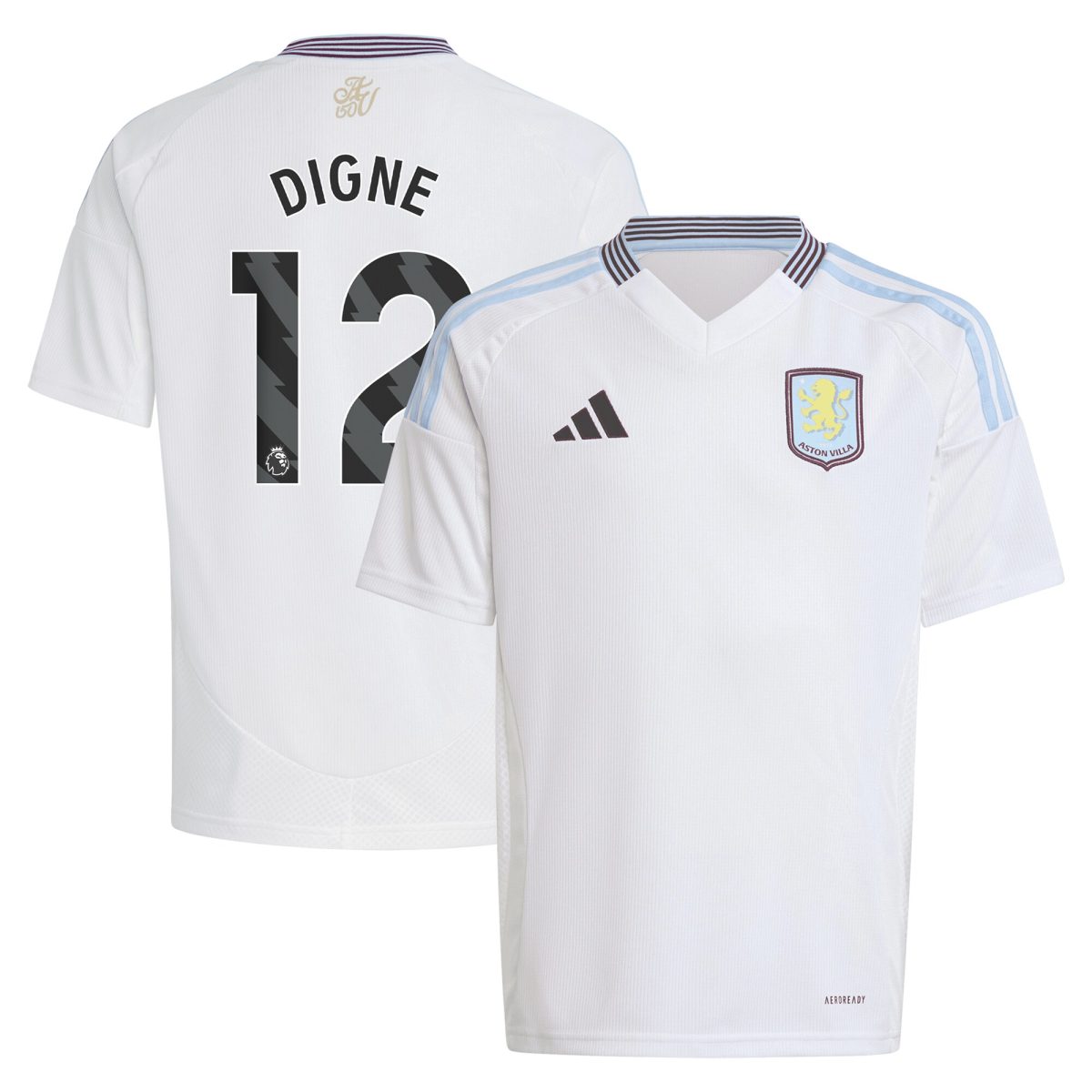 aston villa adidas away shirt 2024-25 – kids with digne 12 printing Collection | Official Aston Villa Kits for Fans