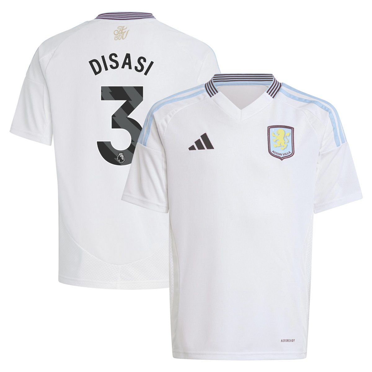 aston villa adidas away shirt 2024-25 – kids with disasi 3 printing Collection | Official Aston Villa Kits for Fans