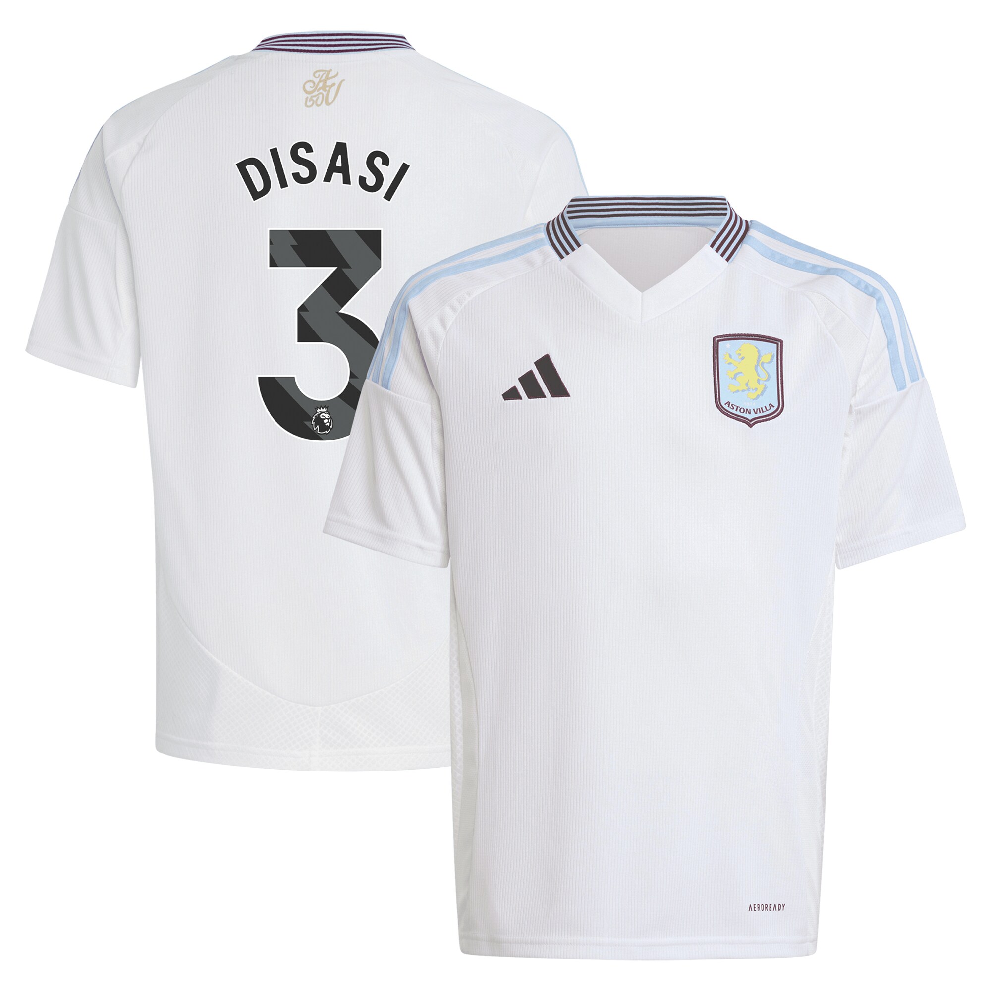 aston villa adidas away shirt 2024-25 – kids with disasi 3 printing Collection | Official Aston Villa Kits for Fans