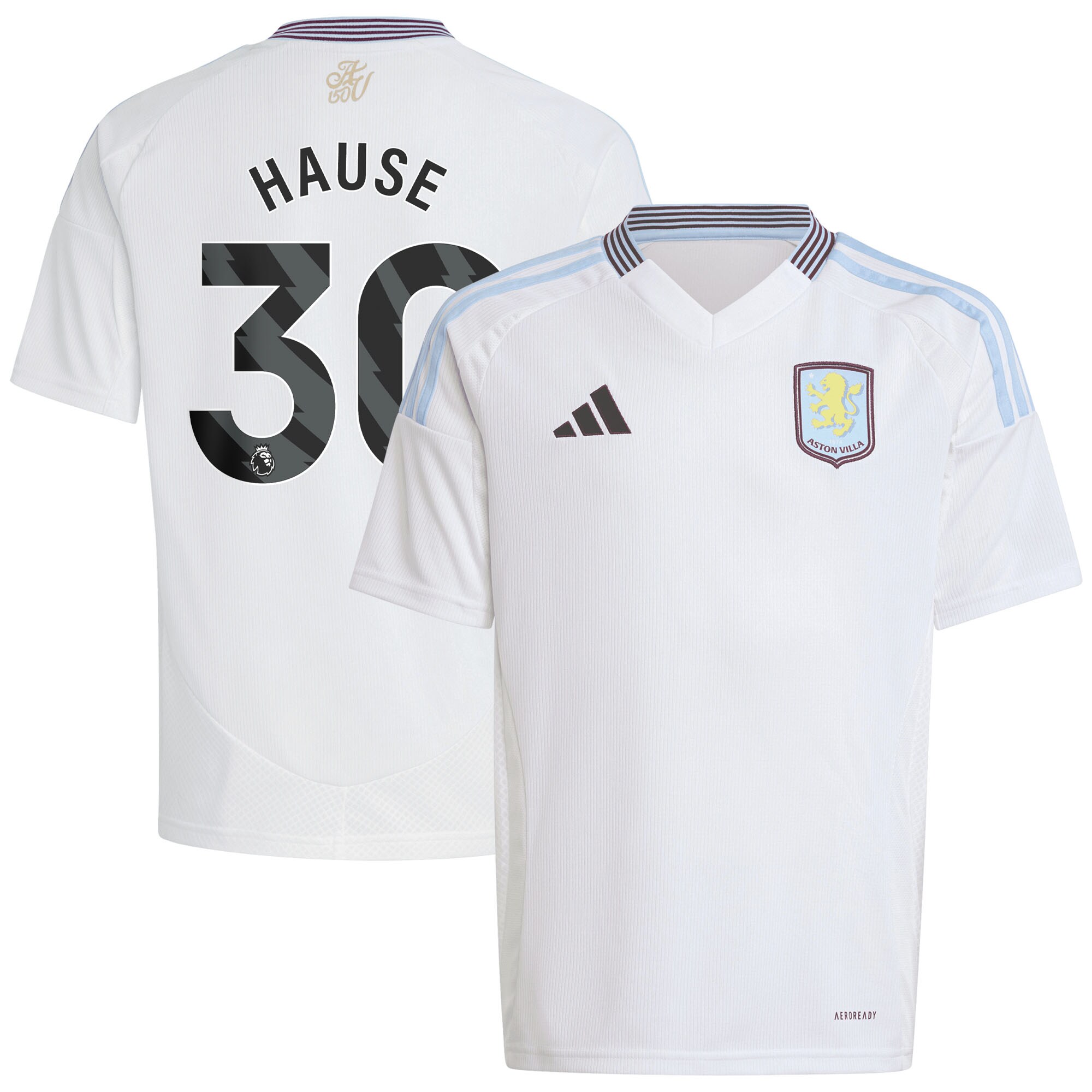 aston villa adidas away shirt 2024-25 – kids with hause 30 printing Collection | Official Aston Villa Kits for Fans