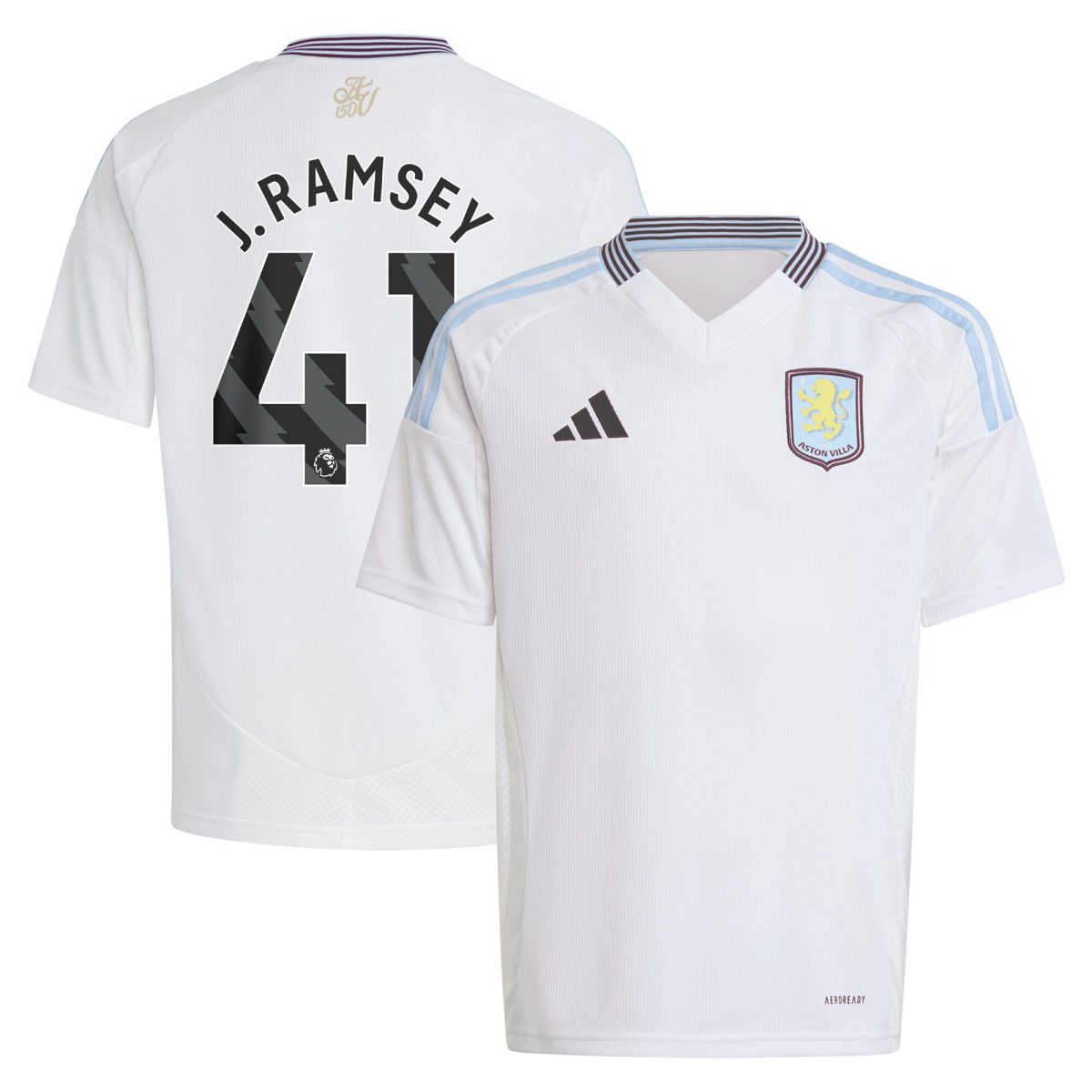 aston villa adidas away shirt 2024-25 – kids with j. ramsey 41 printing Collection | Official Aston Villa Kits for Fans