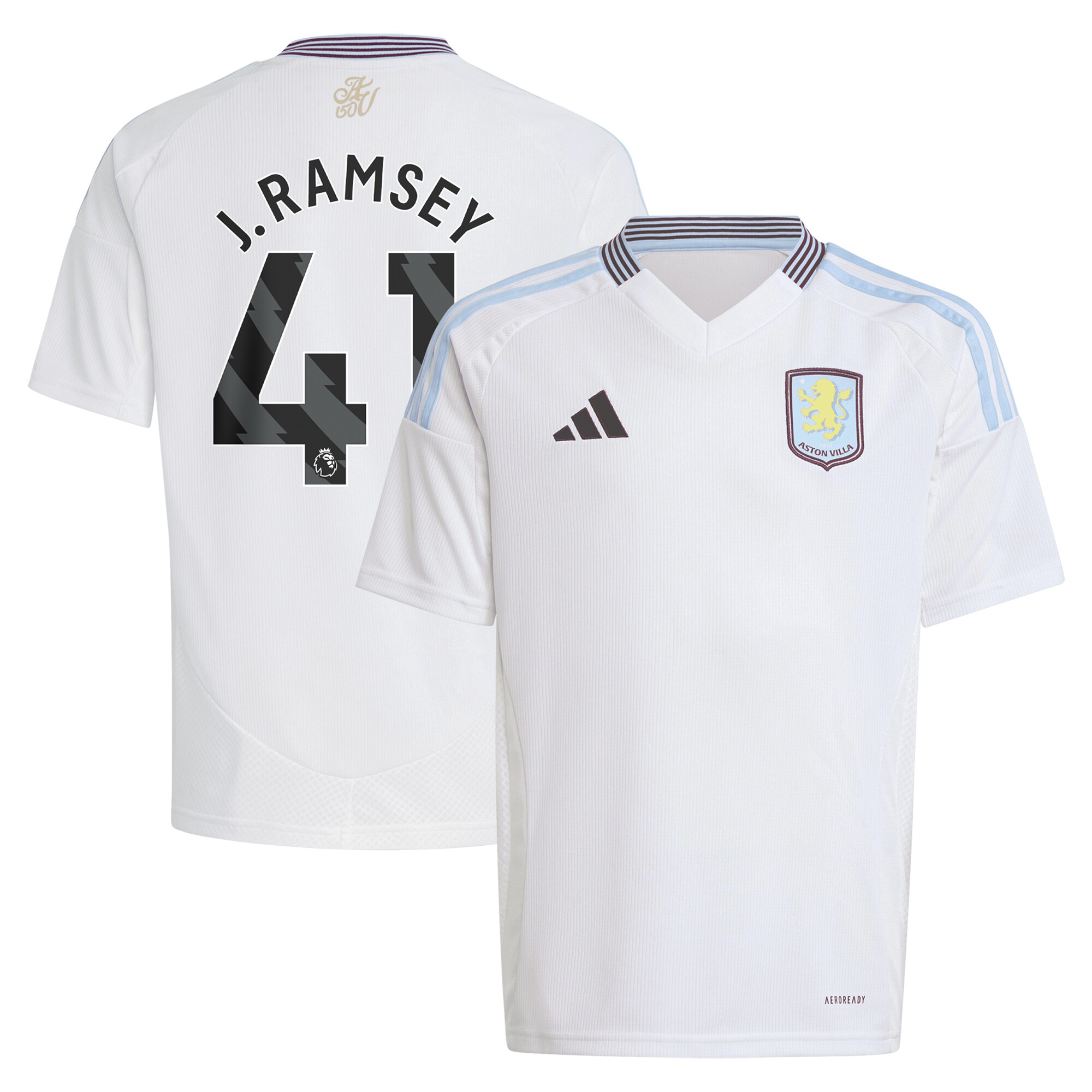 aston villa adidas away shirt 2024-25 – kids with j. ramsey 41 printing Collection | Official Aston Villa Kits for Fans
