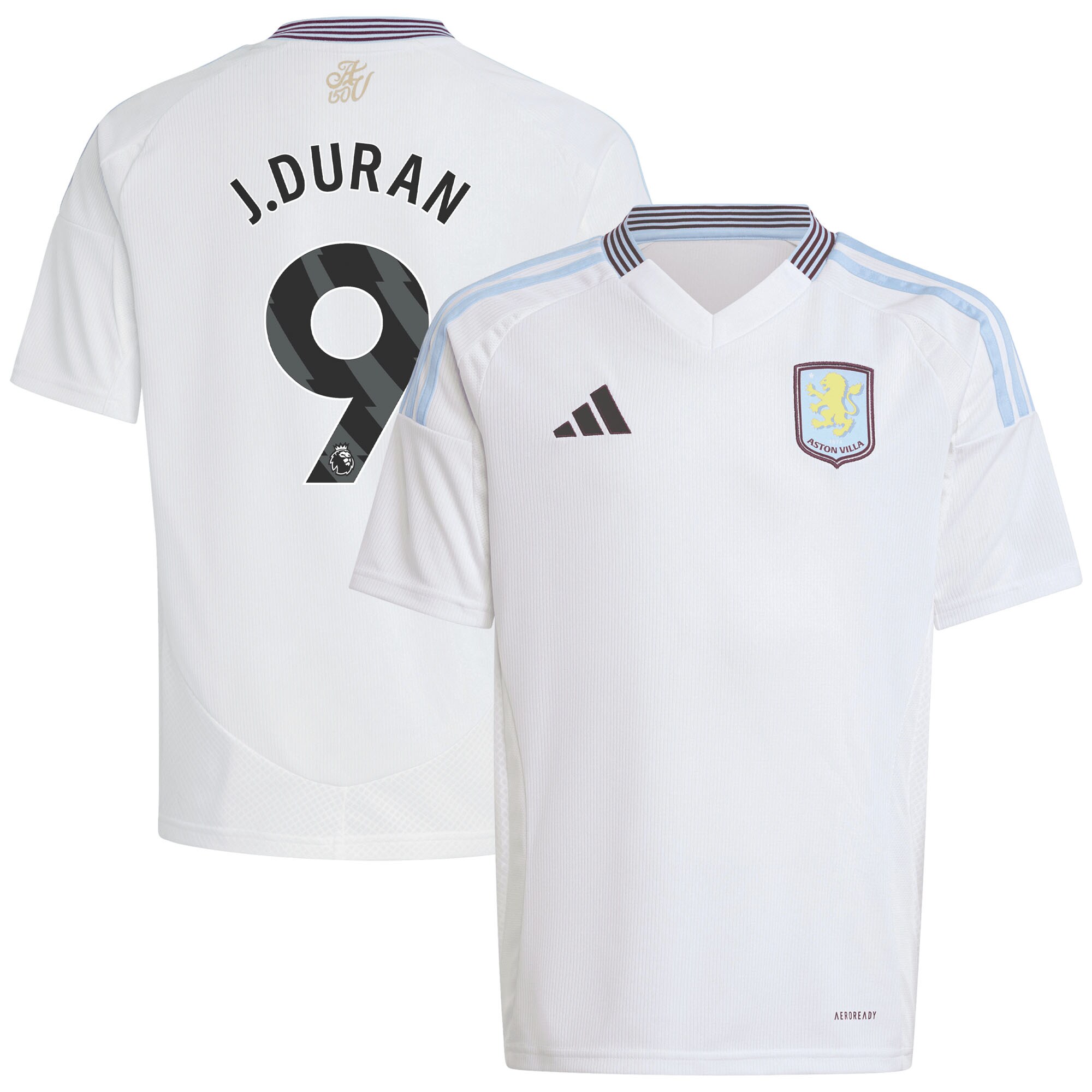 aston villa adidas away shirt 2024-25 – kids with j.duran 9 printing Collection | Official Aston Villa Kits for Fans