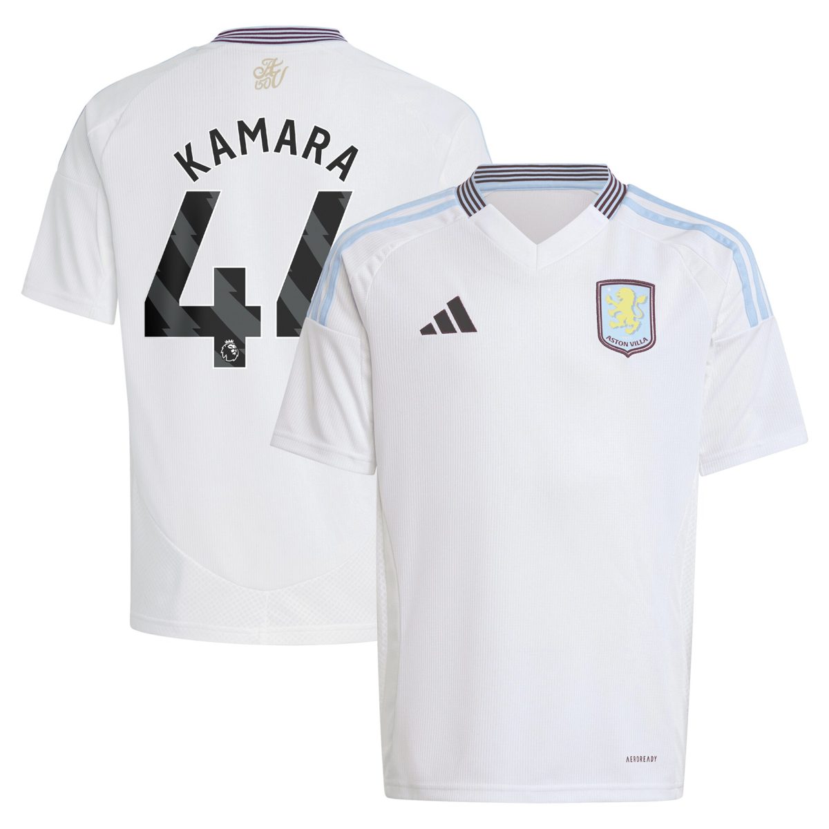 aston villa adidas away shirt 2024-25 – kids with kamara 44 printing Collection | Official Aston Villa Kits for Fans