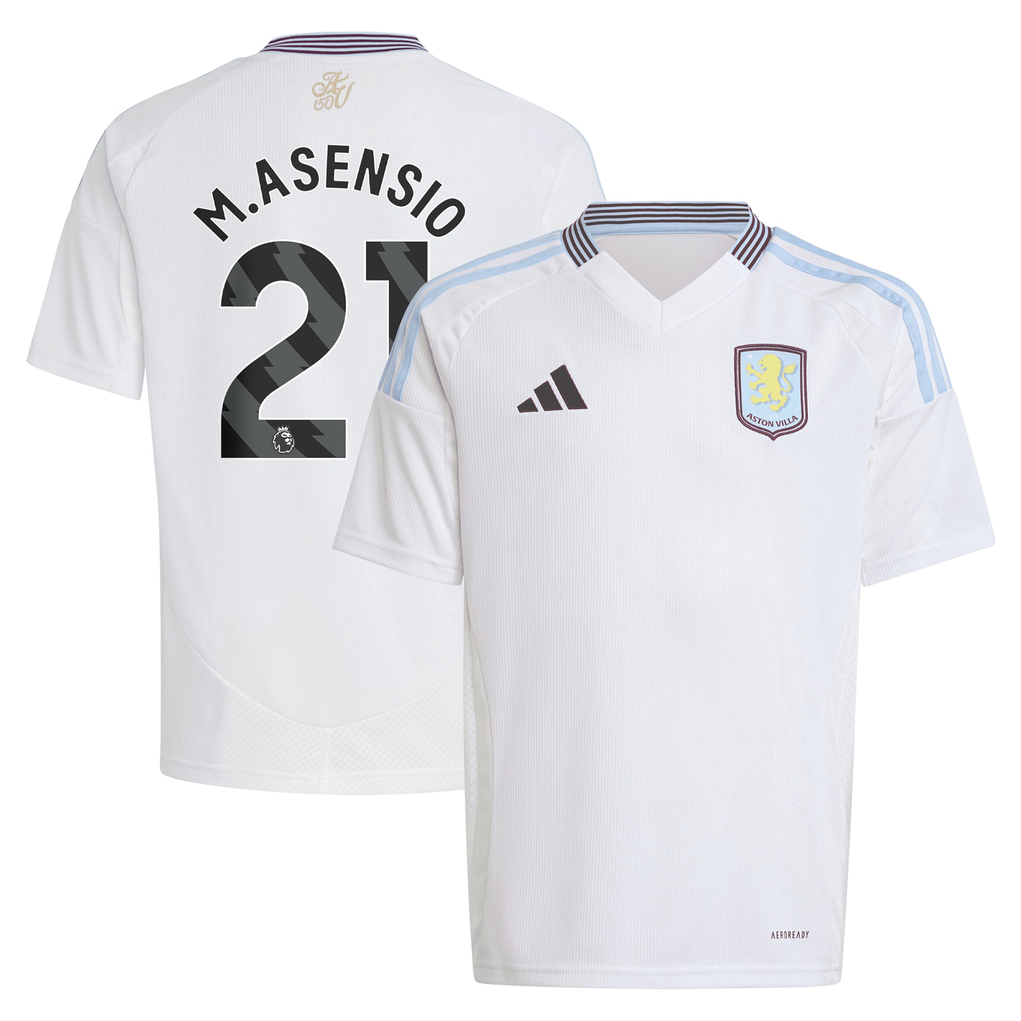aston villa adidas away shirt 2024-25 – kids with m.asensio 21 printing Collection | Official Aston Villa Kits for Fans