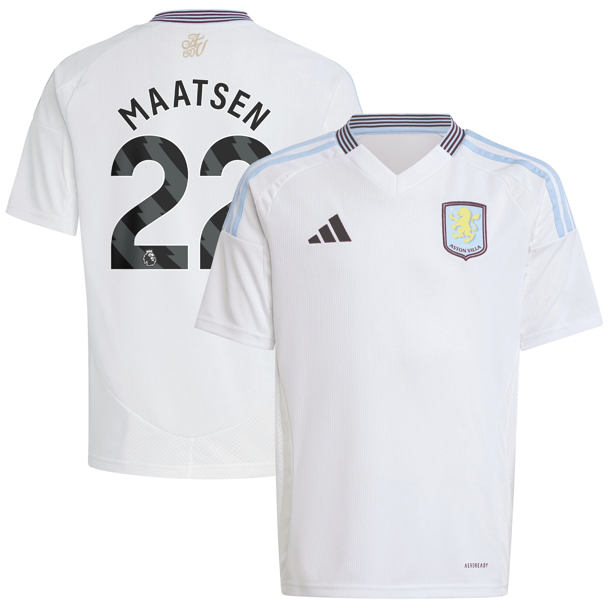 aston villa adidas away shirt 2024-25 – kids with maatsen 22 printing Collection | Official Aston Villa Kits for Fans