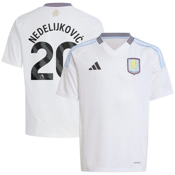 aston villa adidas away shirt 2024-25 – kids with nedeljković 20 printing Collection | Official Aston Villa Kits for Fans