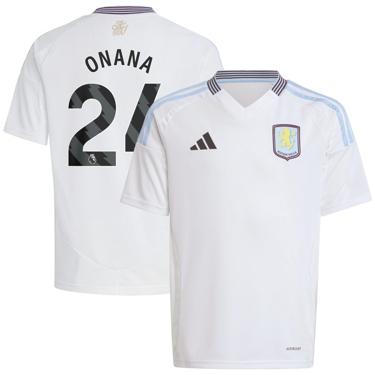 aston villa adidas away shirt 2024-25 – kids with onana 24 printing Collection | Official Aston Villa Kits for Fans