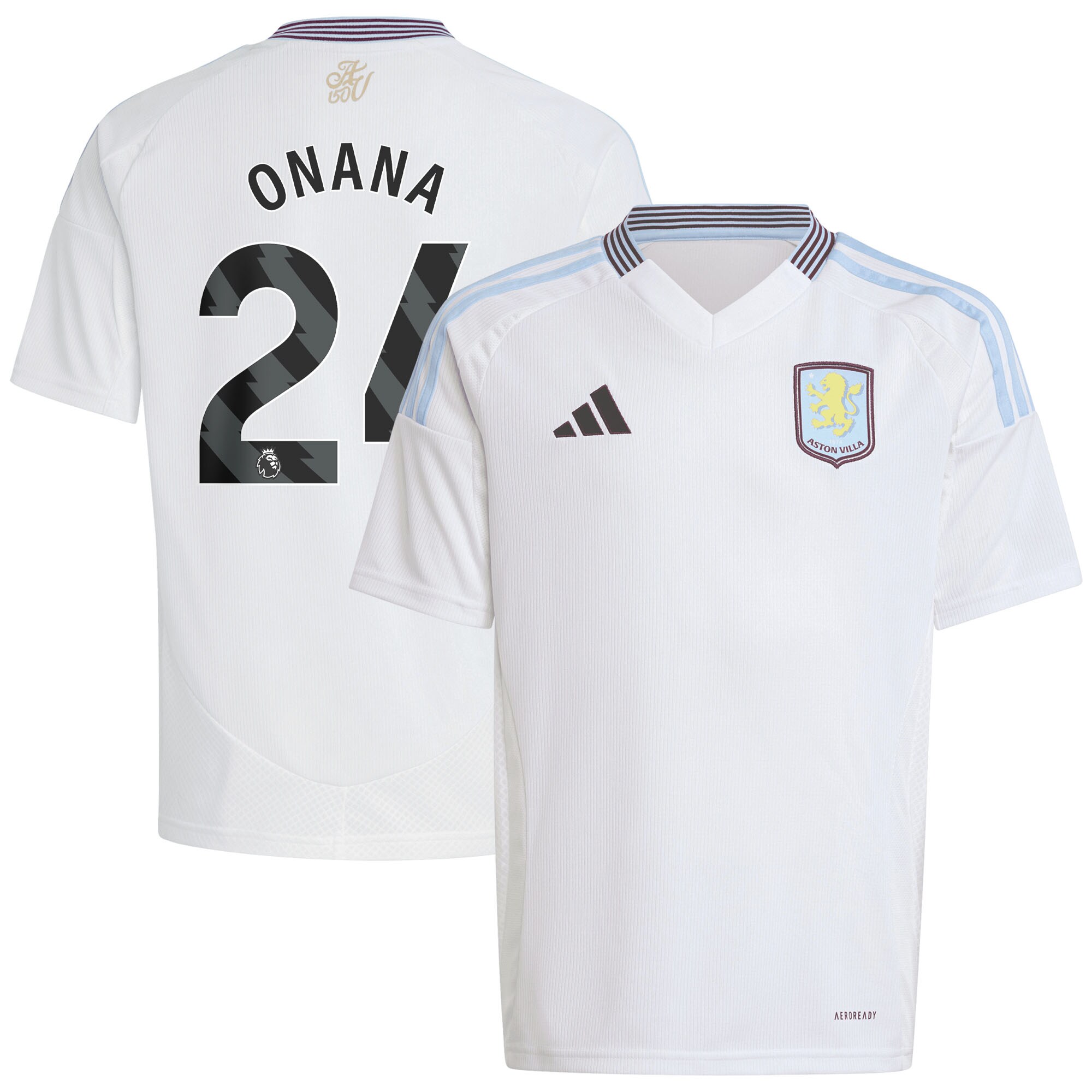 aston villa adidas away shirt 2024-25 – kids with onana 24 printing Collection | Official Aston Villa Kits for Fans