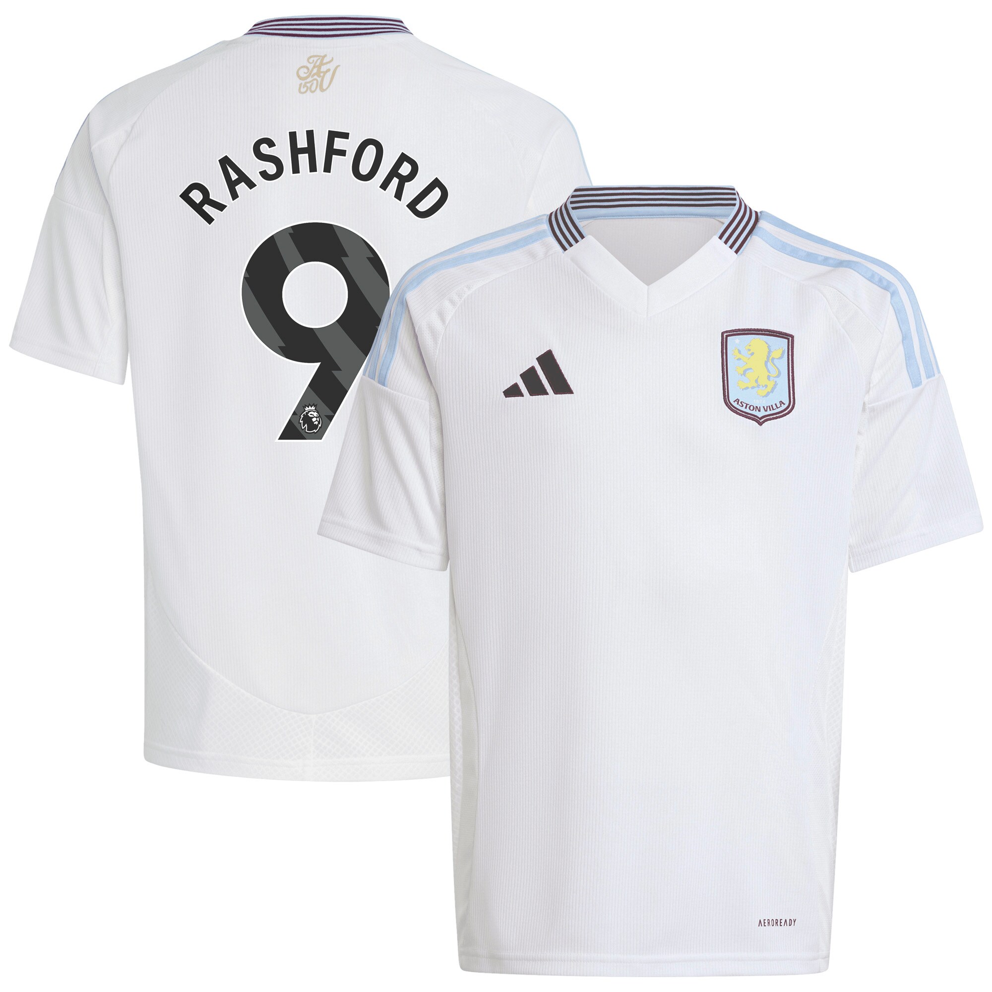 aston villa adidas away shirt 2024-25 – kids with rashford 9 printing Collection | Official Aston Villa Kits for Fans