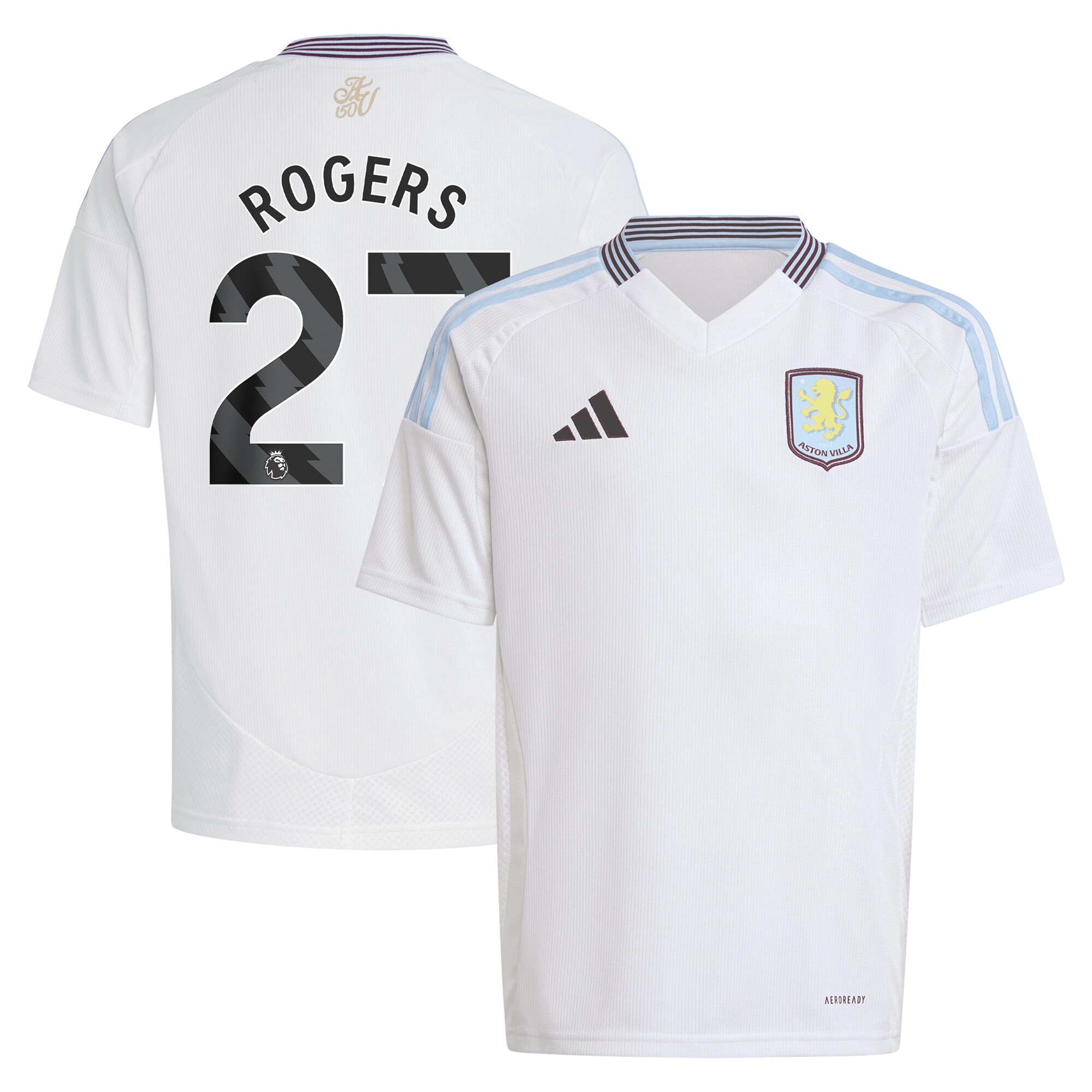 aston villa adidas away shirt 2024-25 – kids with rogers 27 printing Collection | Official Aston Villa Kits for Fans