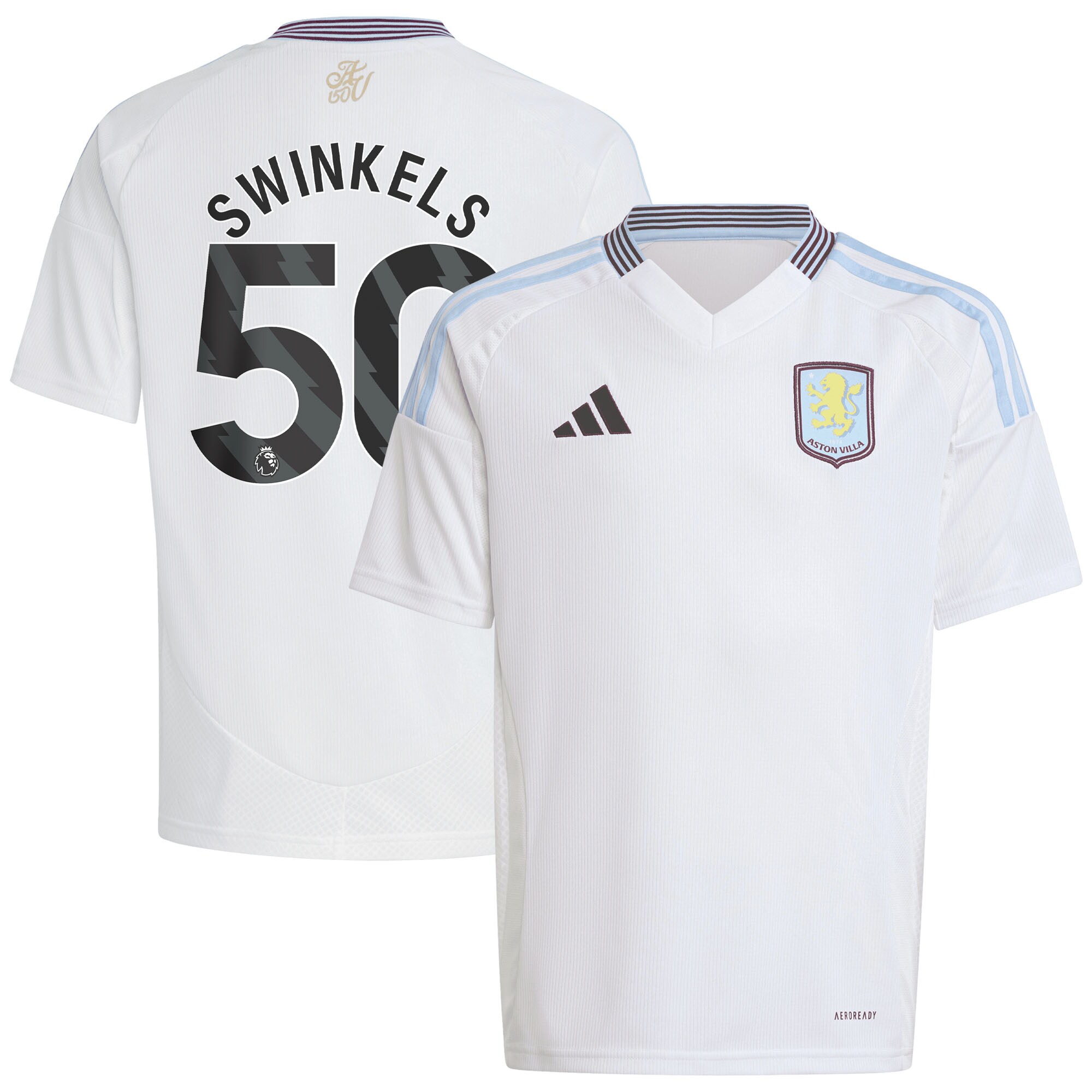 aston villa adidas away shirt 2024-25 – kids with swinkels 50 printing Collection | Official Aston Villa Kits for Fans