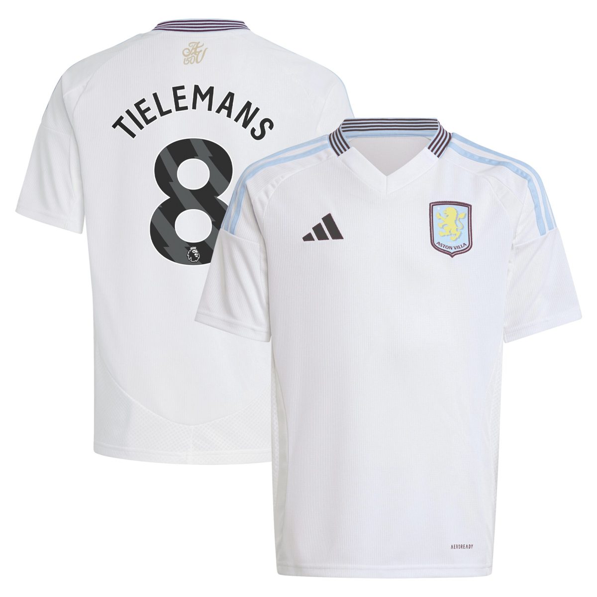 aston villa adidas away shirt 2024-25 – kids with tielemans 8 printing Collection | Official Aston Villa Kits for Fans