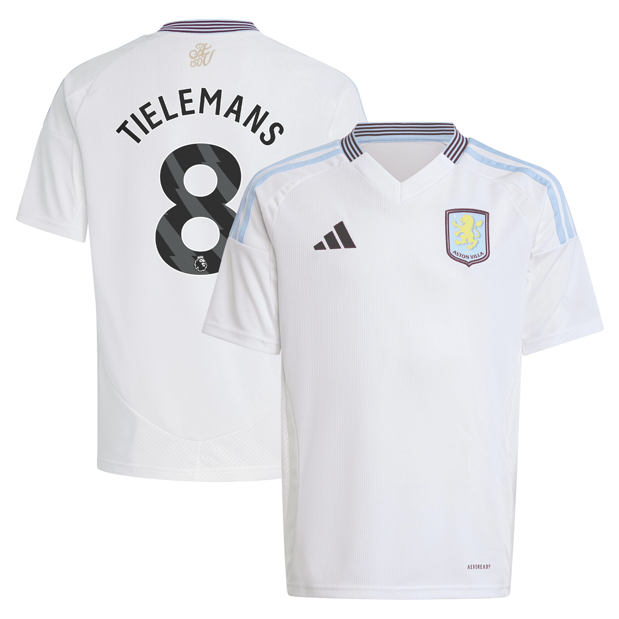 aston villa adidas away shirt 2024-25 – kids with tielemans 8 printing Collection | Official Aston Villa Kits for Fans