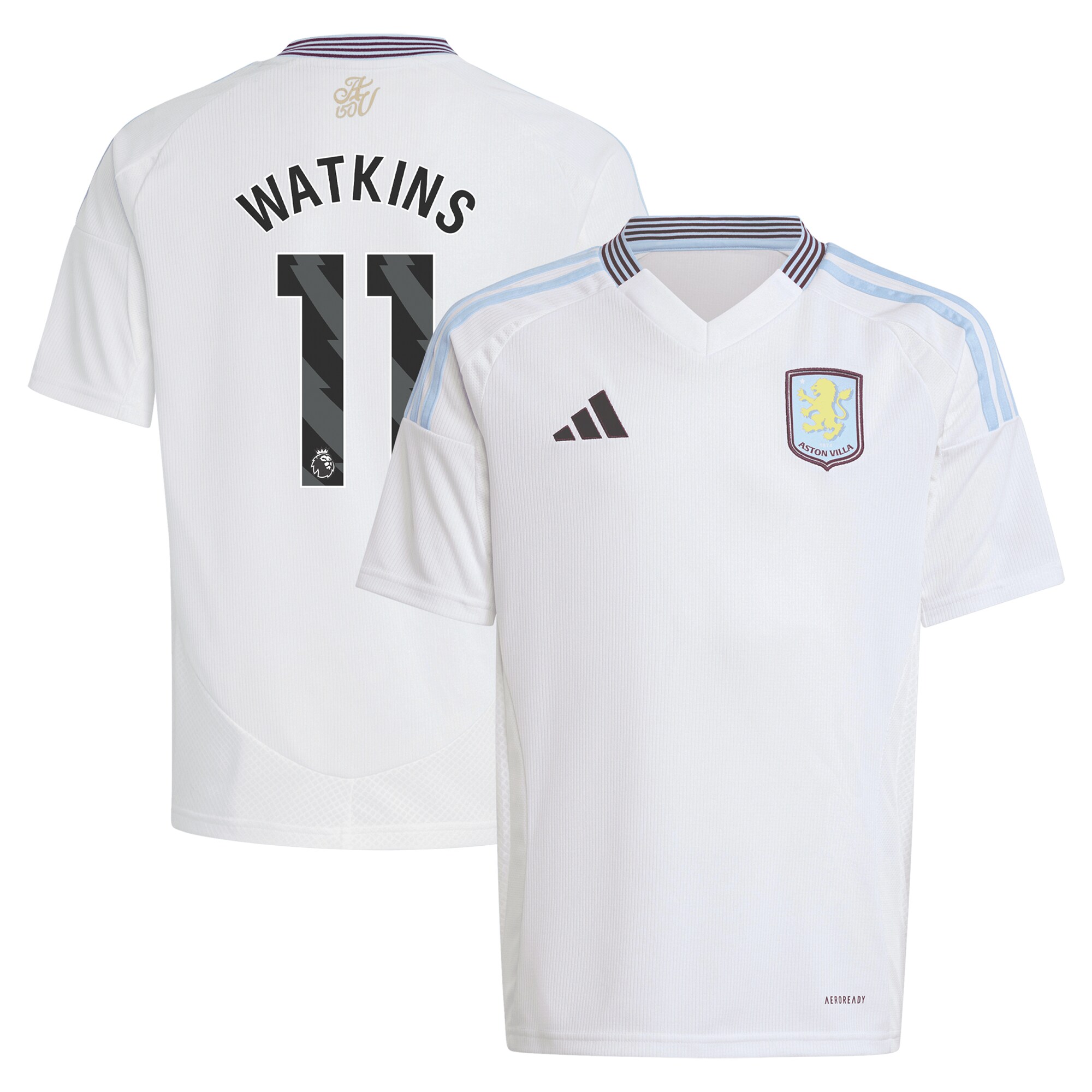 aston villa adidas away shirt 2024-25 – kids with watkins 11 printing Collection | Official Aston Villa Kits for Fans