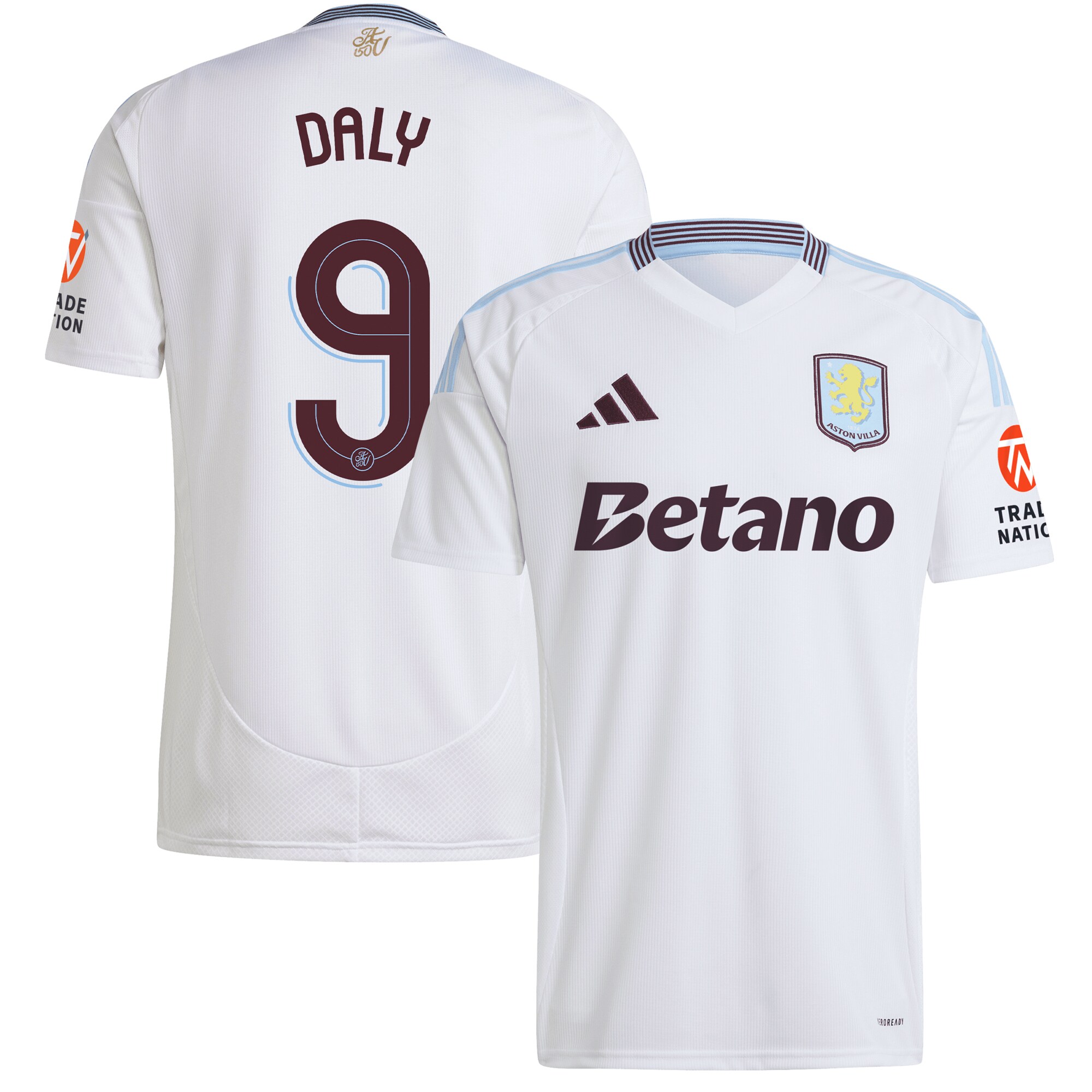 aston villa adidas away shirt 2024-25 with daly 9 cup printing Collection | Official Aston Villa Kits for Fans