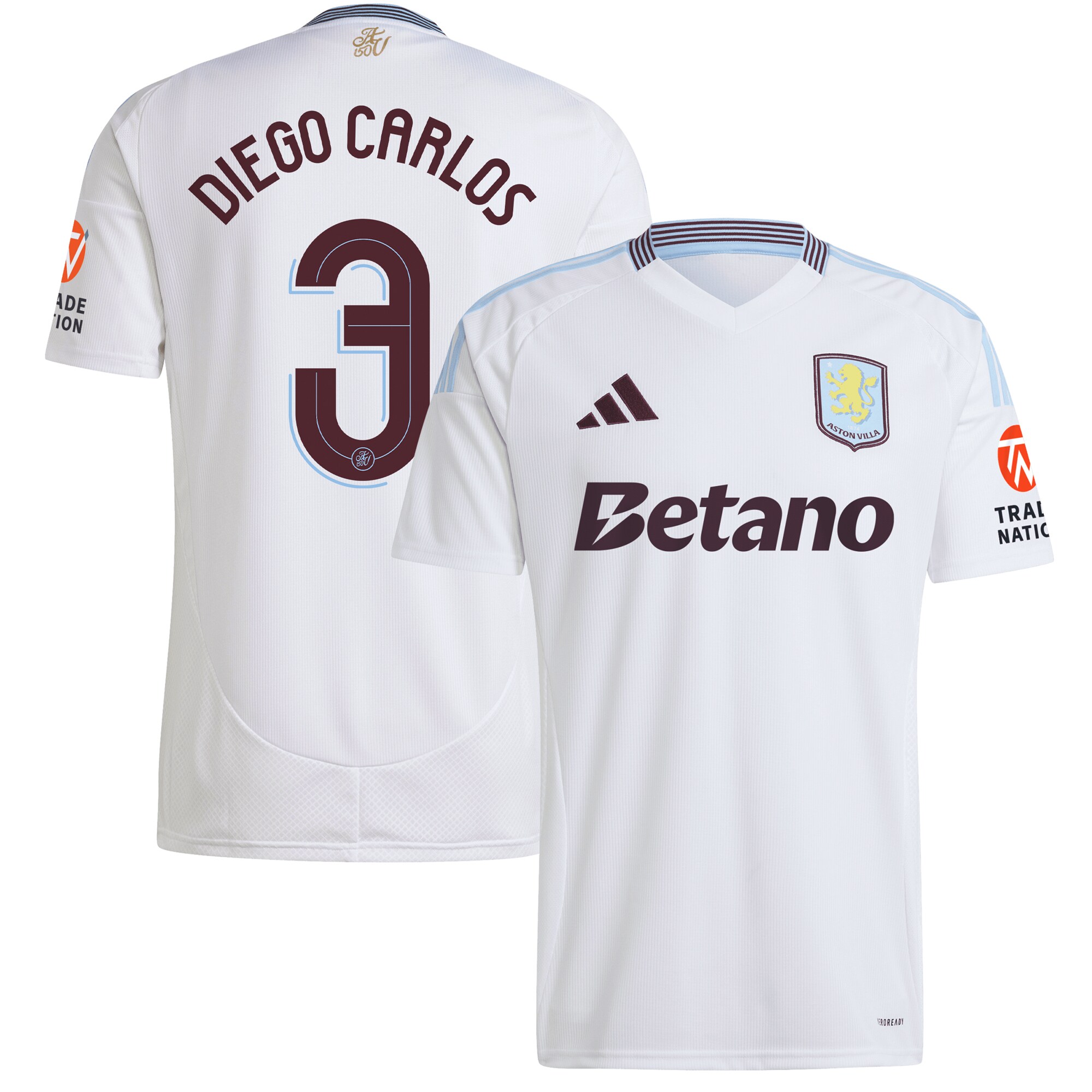 aston villa adidas away shirt 2024-25 with diego carlos 3 cup printing Collection | Official Aston Villa Kits for Fans