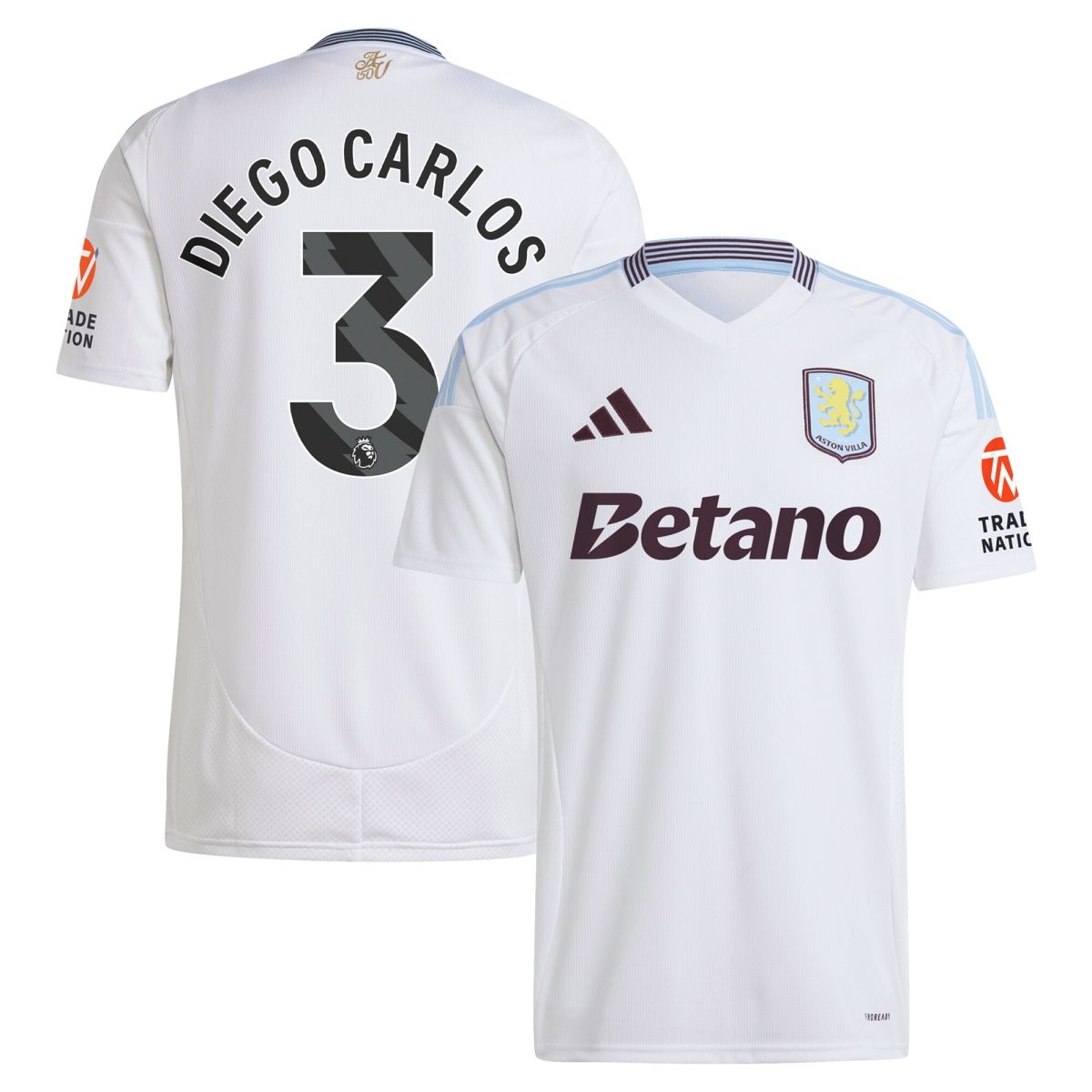 aston villa adidas away shirt 2024-25 with diego carlos 3 printing Collection | Official Aston Villa Kits for Fans