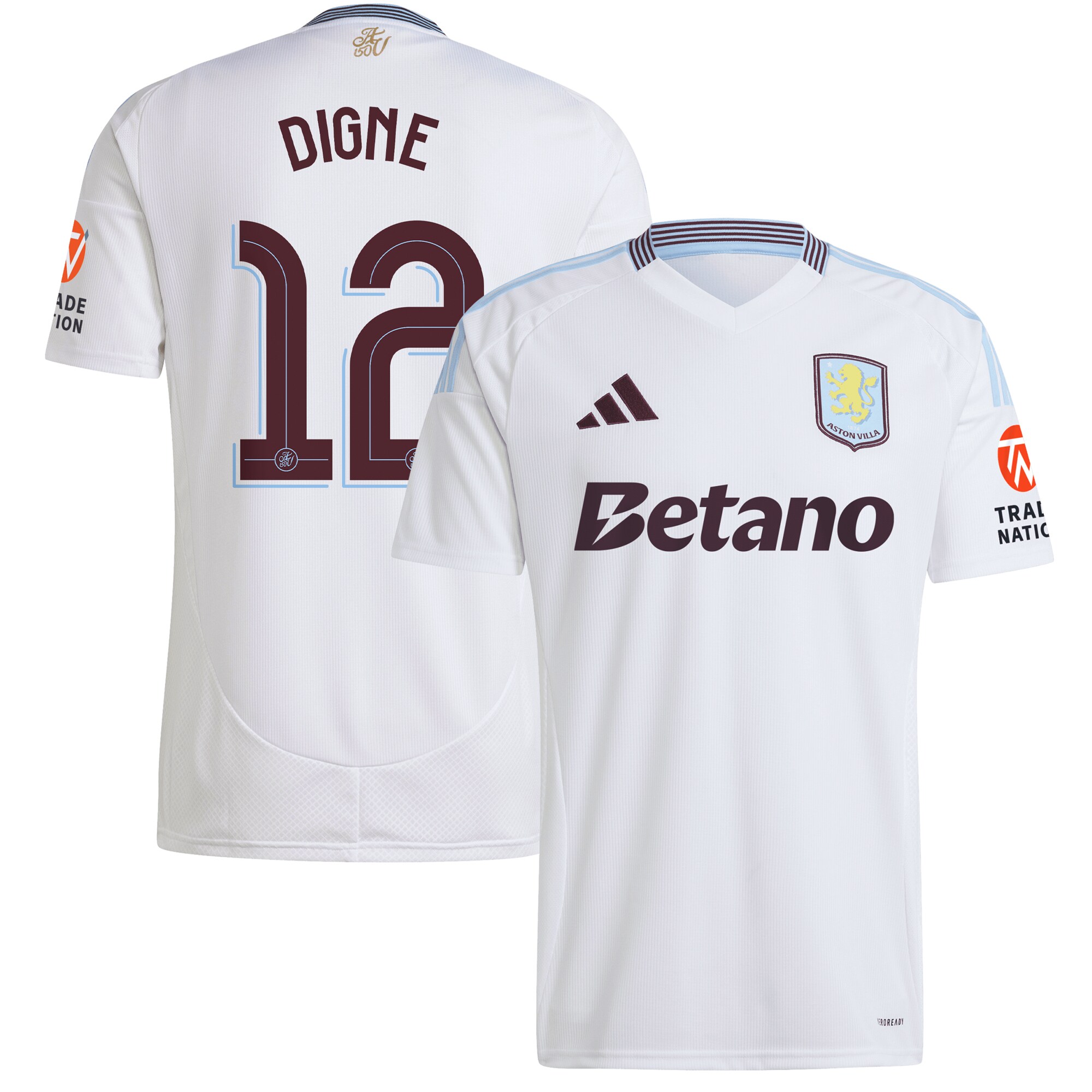 aston villa adidas away shirt 2024-25 with digne 12 cup printing Collection | Official Aston Villa Kits for Fans