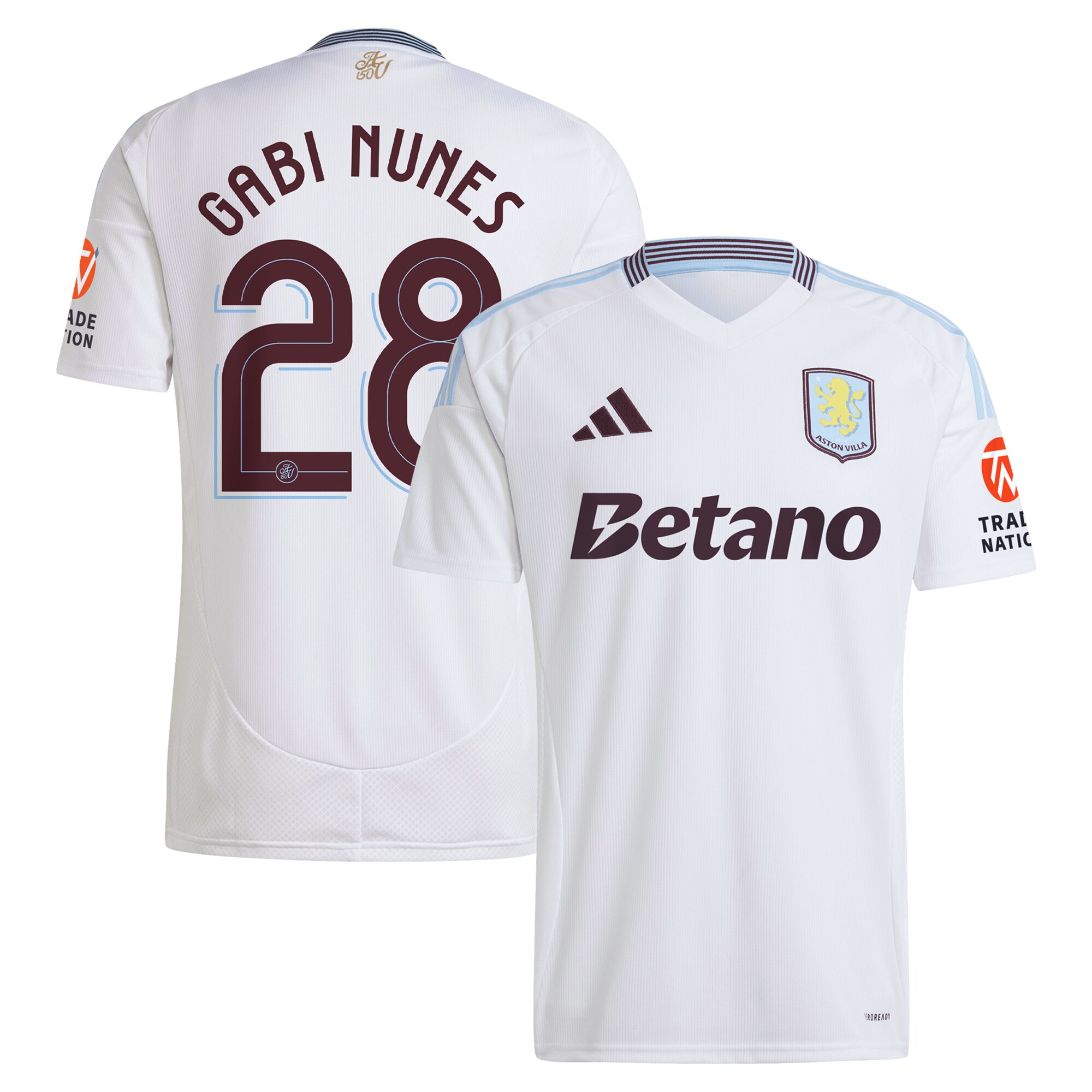 aston villa adidas away shirt 2024-25 with gabi nunes 28 cup printing Collection | Official Aston Villa Kits for Fans