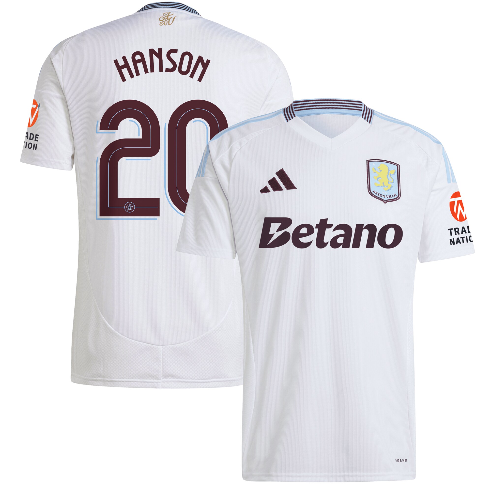 aston villa adidas away shirt 2024-25 with hanson 20 cup printing Collection | Official Aston Villa Kits for Fans