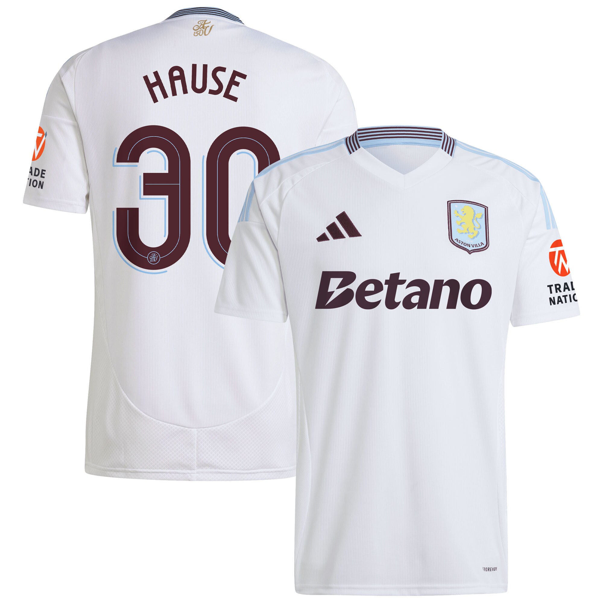 aston villa adidas away shirt 2024-25 with hause 30 cup printing Collection | Official Aston Villa Kits for Fans