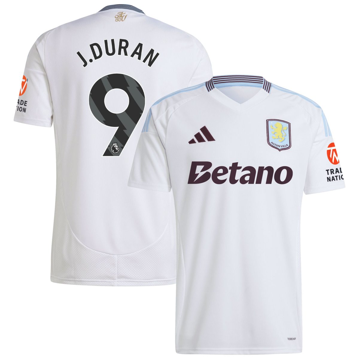 aston villa adidas away shirt 2024-25 with j.duran 9 printing Collection | Official Aston Villa Kits for Fans