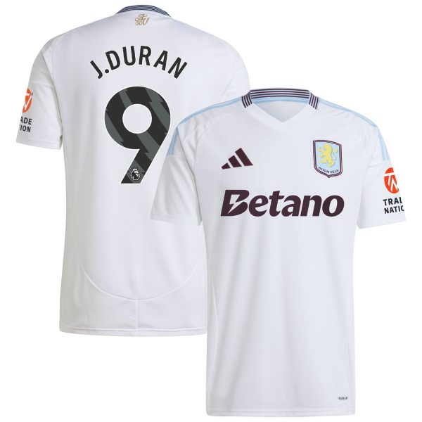 aston villa adidas away shirt 2024-25 with j.duran 9 printing Collection | Official Aston Villa Kits for Fans