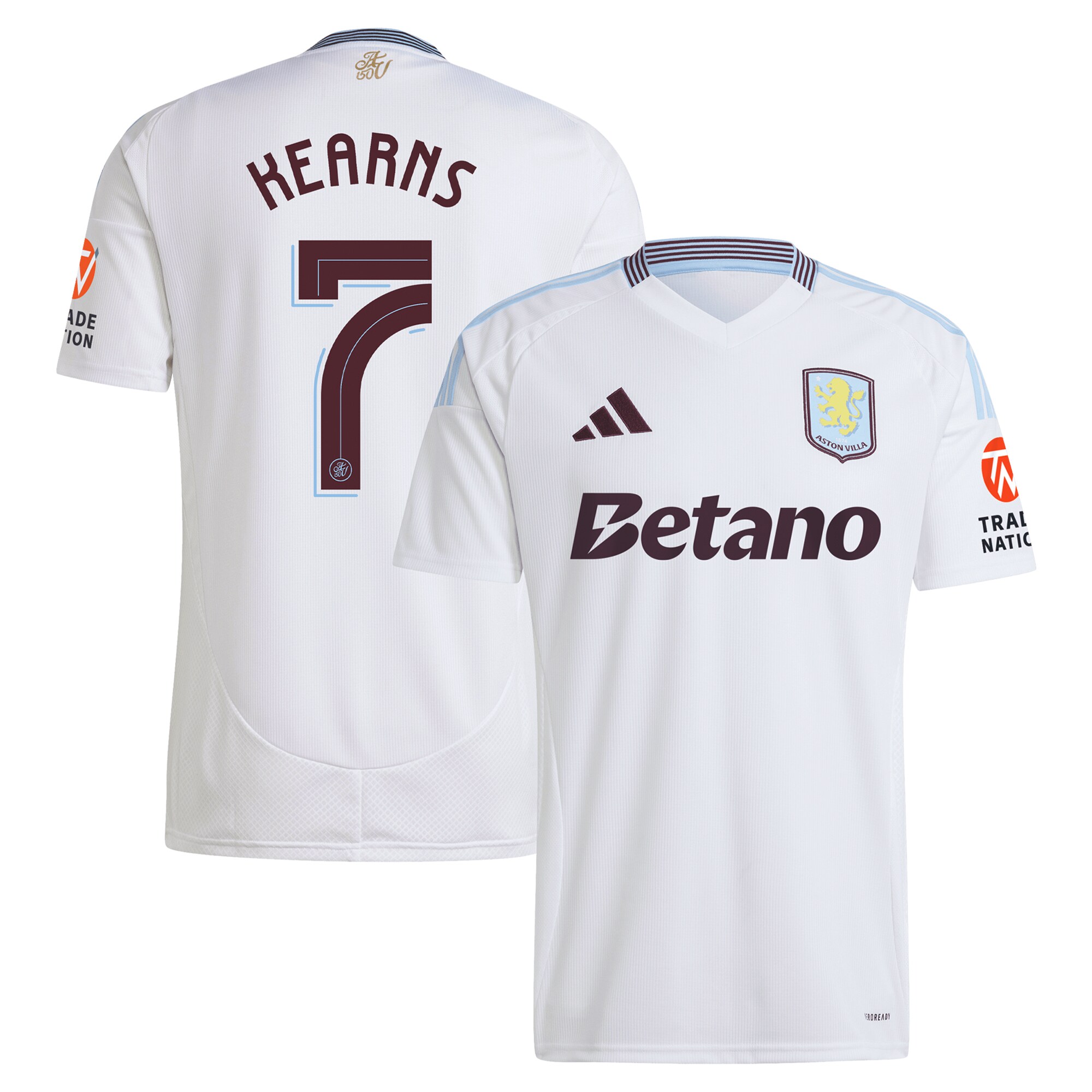 aston villa adidas away shirt 2024-25 with kearns 7 cup printing Collection | Official Aston Villa Kits for Fans