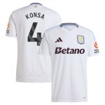 aston villa adidas away shirt 2024-25 with konsa 4 printing Collection | Official Aston Villa Kits for Fans