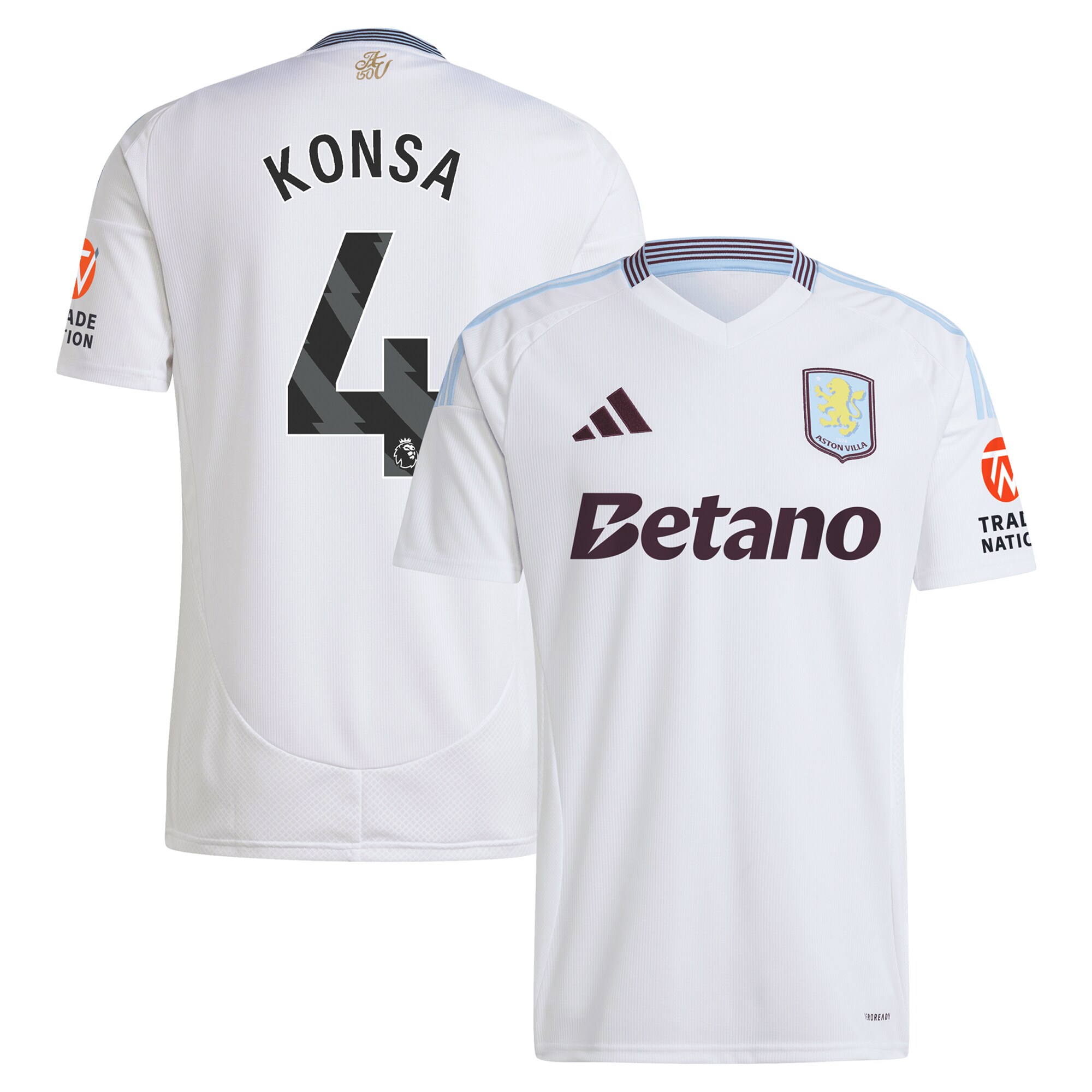 aston villa adidas away shirt 2024-25 with konsa 4 printing Collection | Official Aston Villa Kits for Fans