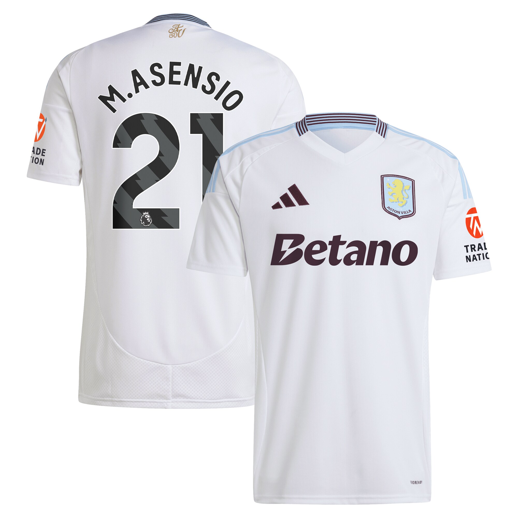 aston villa adidas away shirt 2024-25 with m.asensio 21 printing Collection | Official Aston Villa Kits for Fans