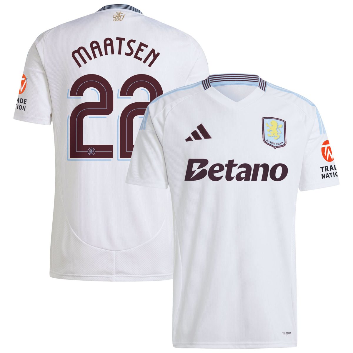 aston villa adidas away shirt 2024-25 with maatsen 22 cup printing Collection | Official Aston Villa Kits for Fans