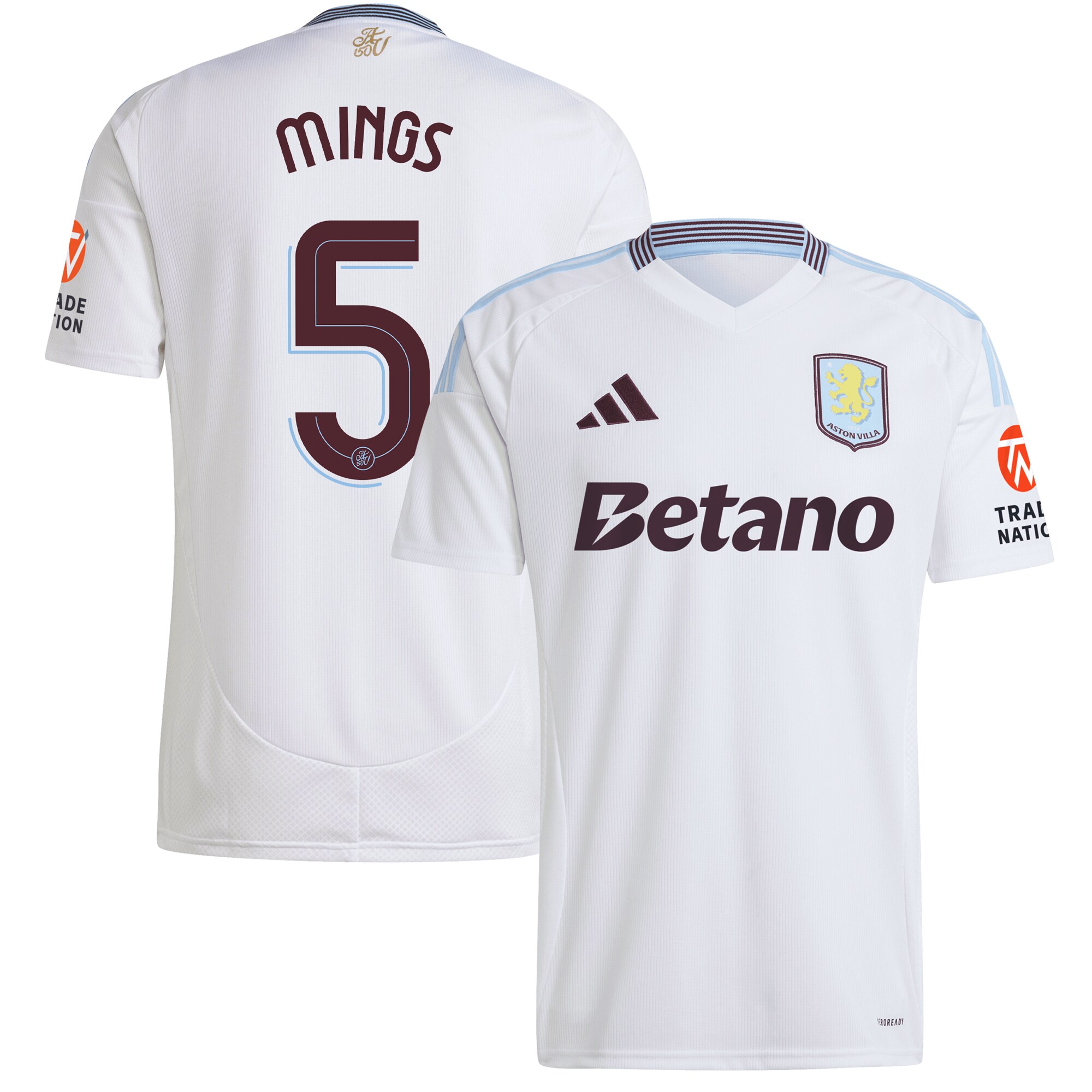 aston villa adidas away shirt 2024-25 with mings 5 cup printing Collection | Official Aston Villa Kits for Fans