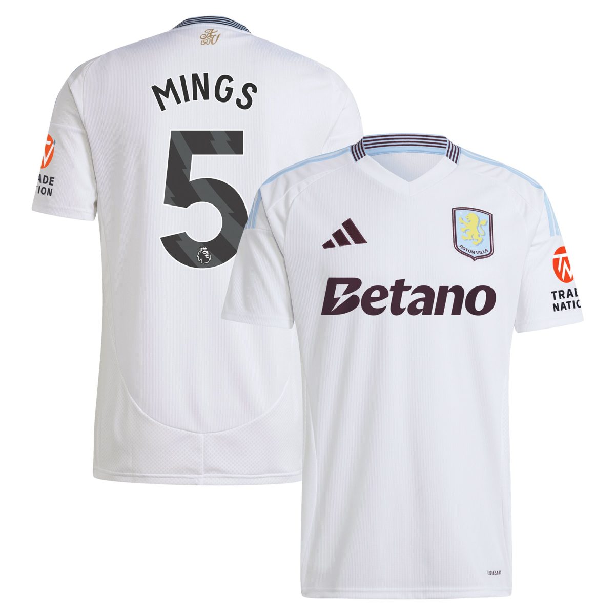 aston villa adidas away shirt 2024-25 with mings 5 printing Collection | Official Aston Villa Kits for Fans