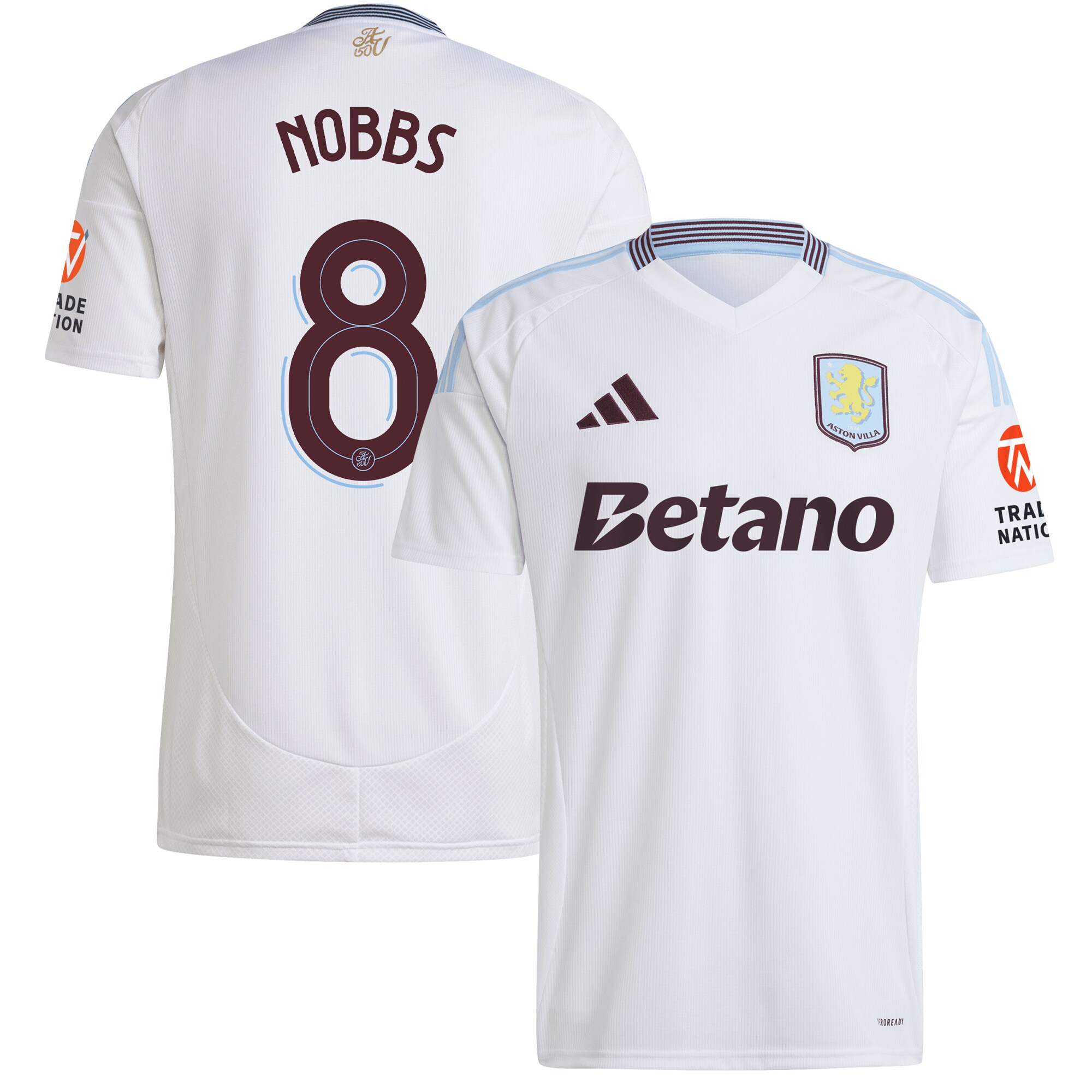 aston villa adidas away shirt 2024-25 with nobbs 8 cup printing Collection | Official Aston Villa Kits for Fans
