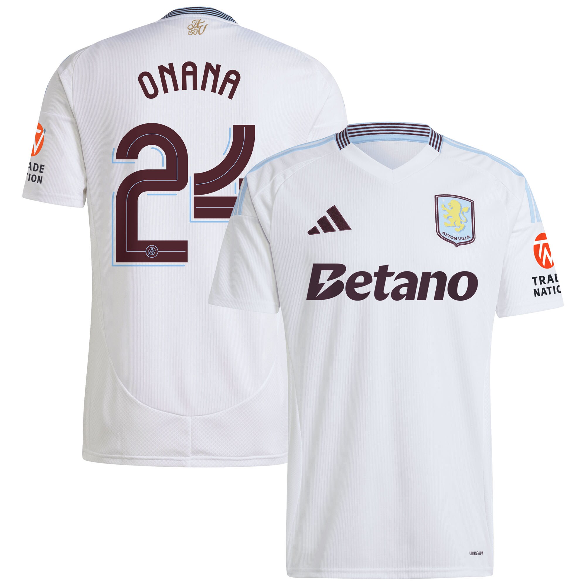 aston villa adidas away shirt 2024-25 with onana 24 cup printing Collection | Official Aston Villa Kits for Fans
