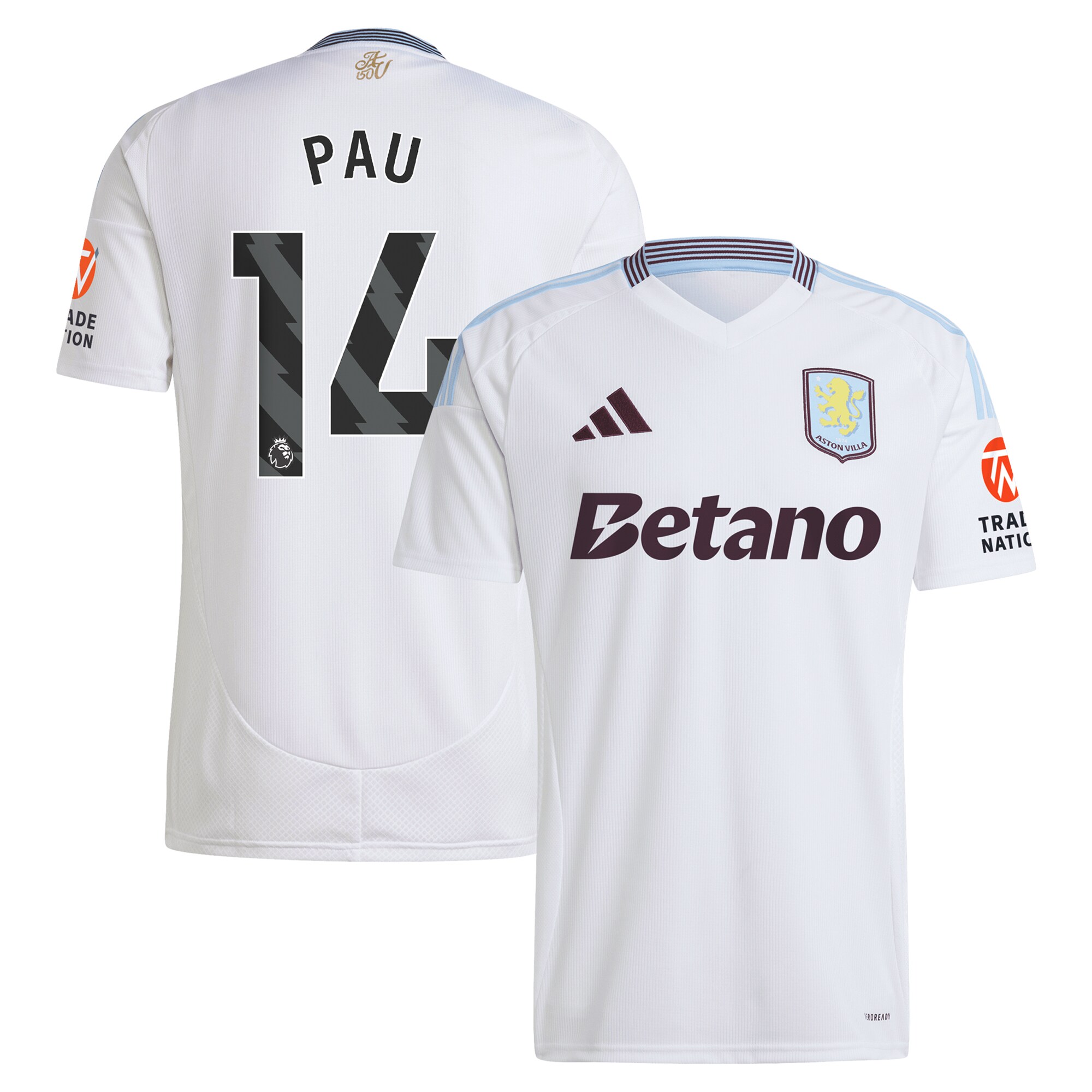 aston villa adidas away shirt 2024-25 with pau 14 printing Collection | Official Aston Villa Kits for Fans