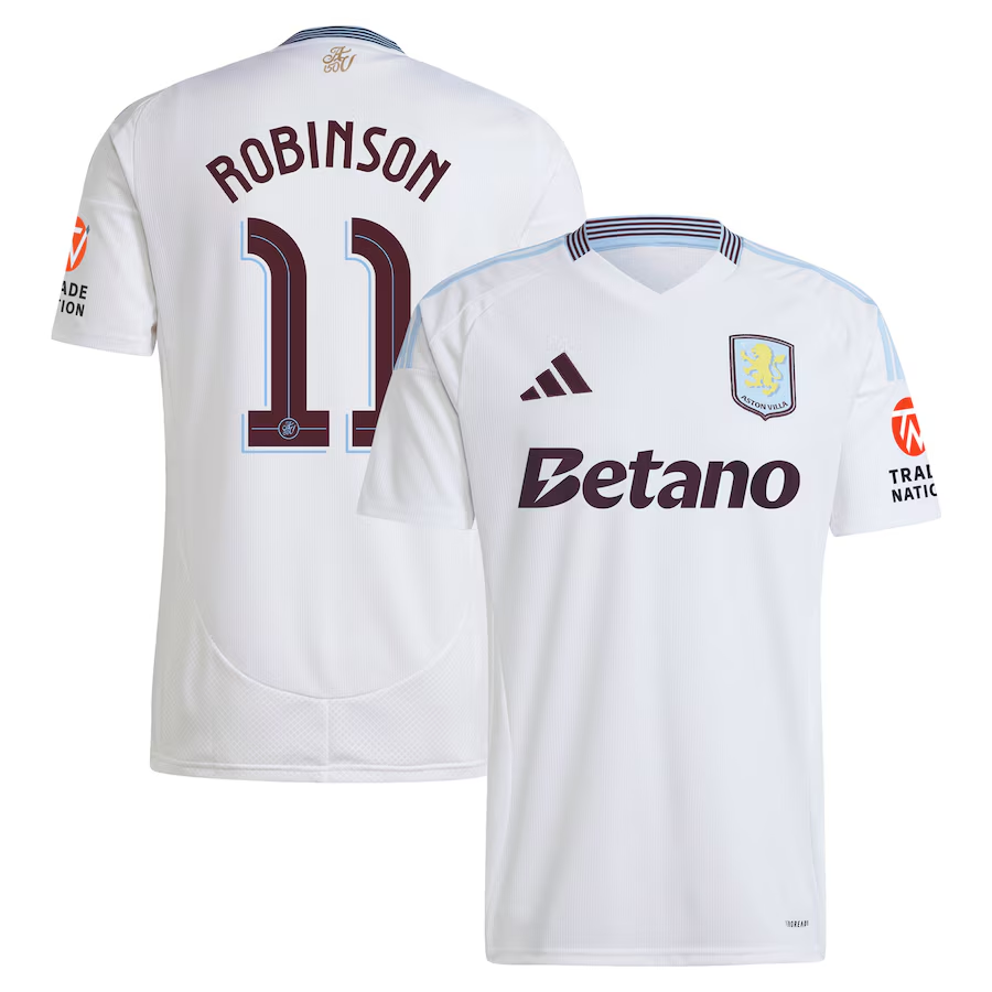 aston villa adidas away shirt 2024-25 with robinson 11 cup printing Collection | Official Aston Villa Kits for Fans