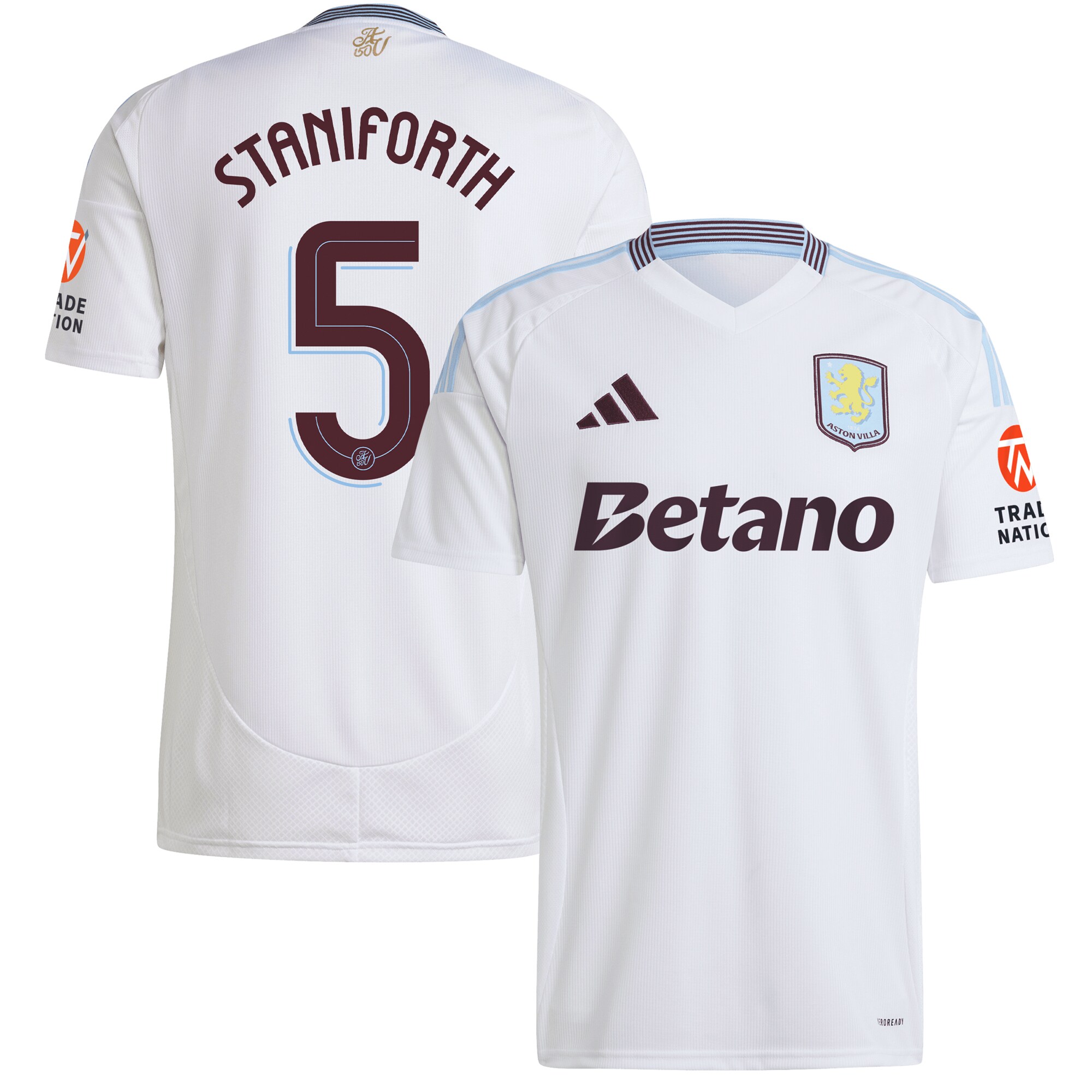 aston villa adidas away shirt 2024-25 with staniforth 5 cup printing Collection | Official Aston Villa Kits for Fans