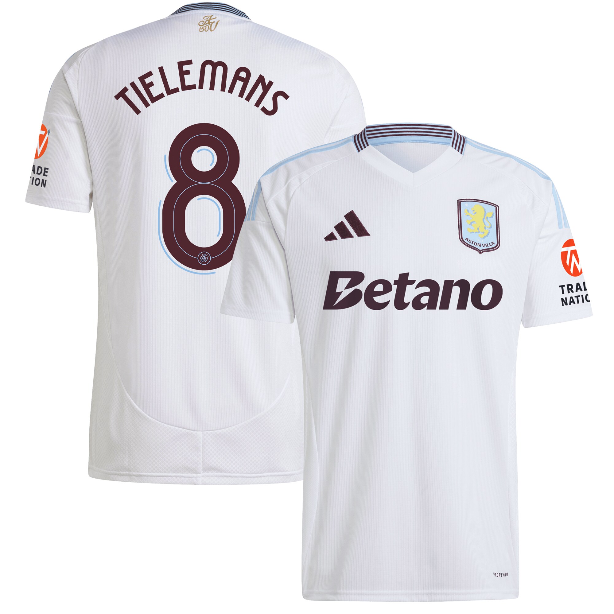 aston villa adidas away shirt 2024-25 with tielemans 8 cup printing Collection | Official Aston Villa Kits for Fans