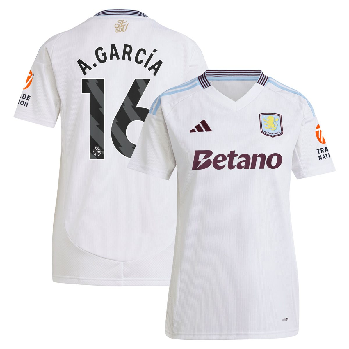aston villa adidas away shirt 2024-25 – womens with a.garcía 16 printing Collection | Official Aston Villa Kits for Fans