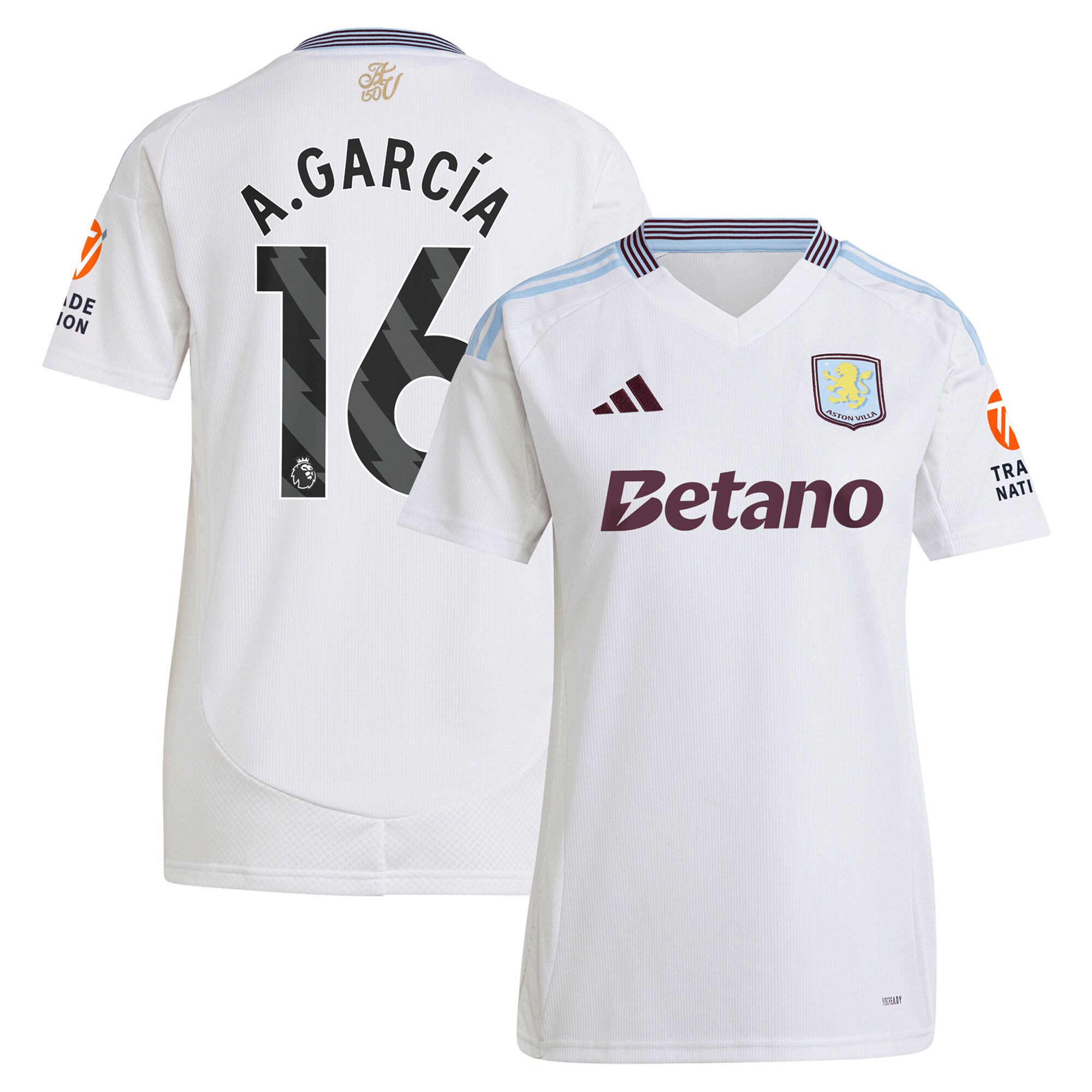 aston villa adidas away shirt 2024-25 – womens with a.garcía 16 printing Collection | Official Aston Villa Kits for Fans