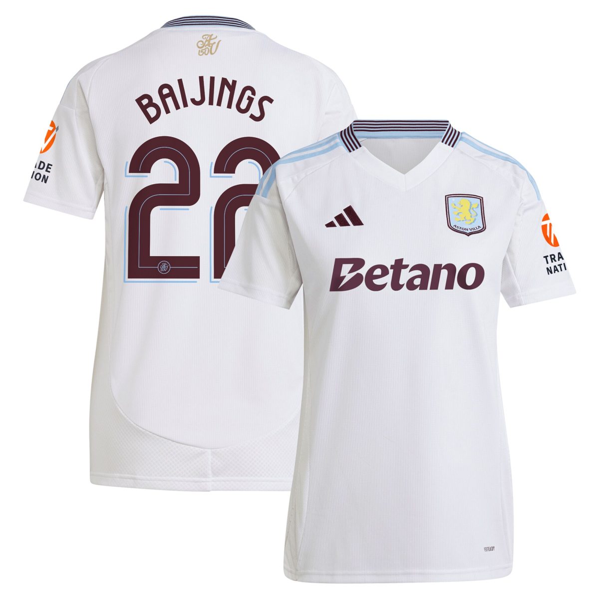 aston villa adidas away shirt 2024-25 – womens with baijings 22 cup printing Collection | Official Aston Villa Kits for Fans